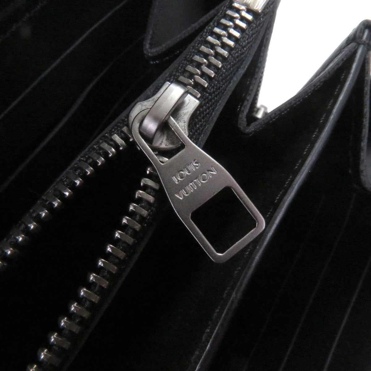 Louis Vuitton Damier Infini Black Leather Long Wallet (Bi-Fold) (Pre-Owned)
