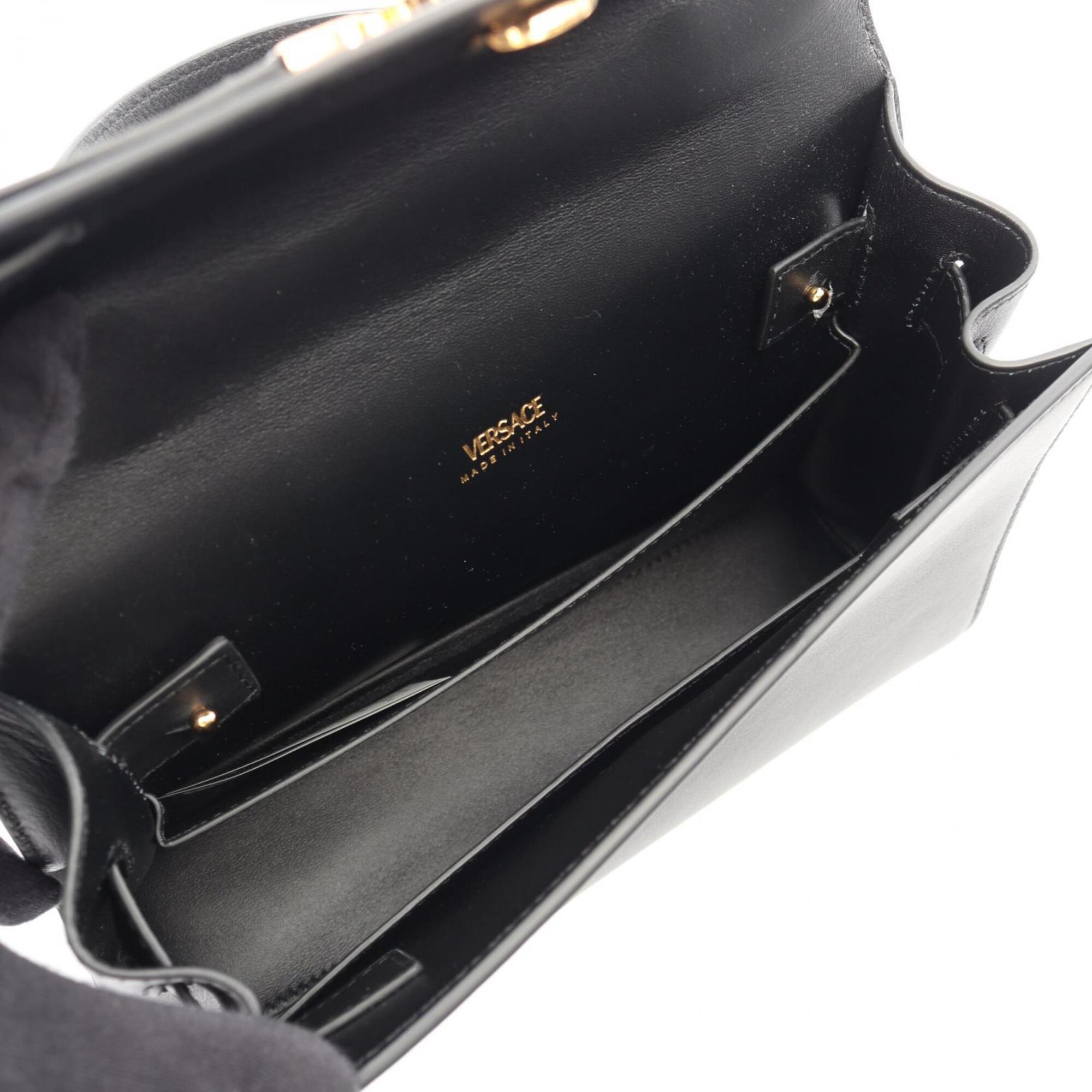 Versace Black Leather Handbag (Pre-Owned)