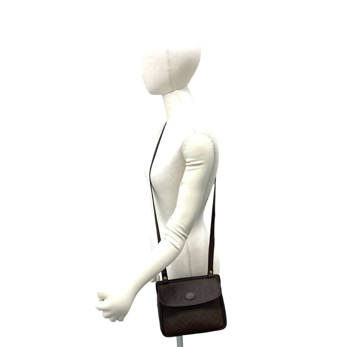 Gucci Brown Leather Pvc Shoulder Bag (Pre-Owned)