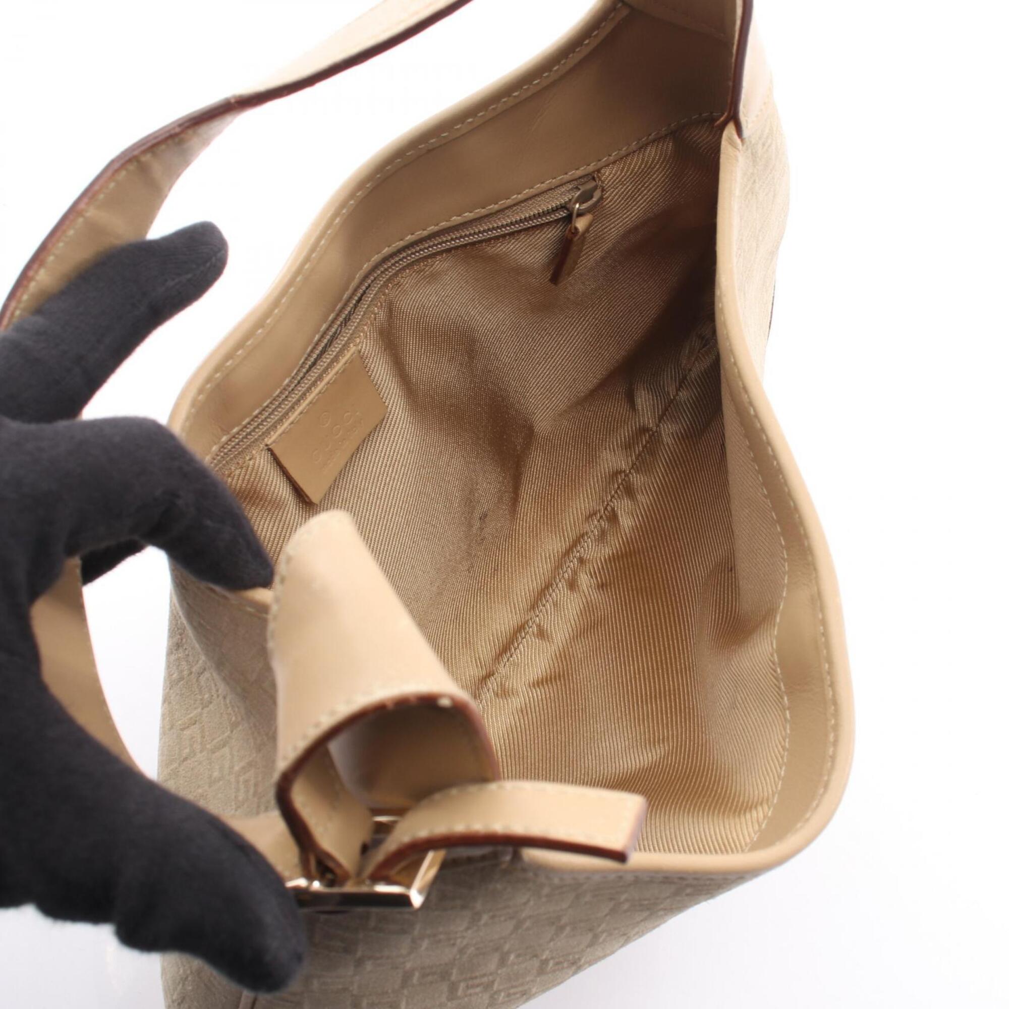 Gucci Beige Suede Leather Shoulder Bag (Pre-Owned)