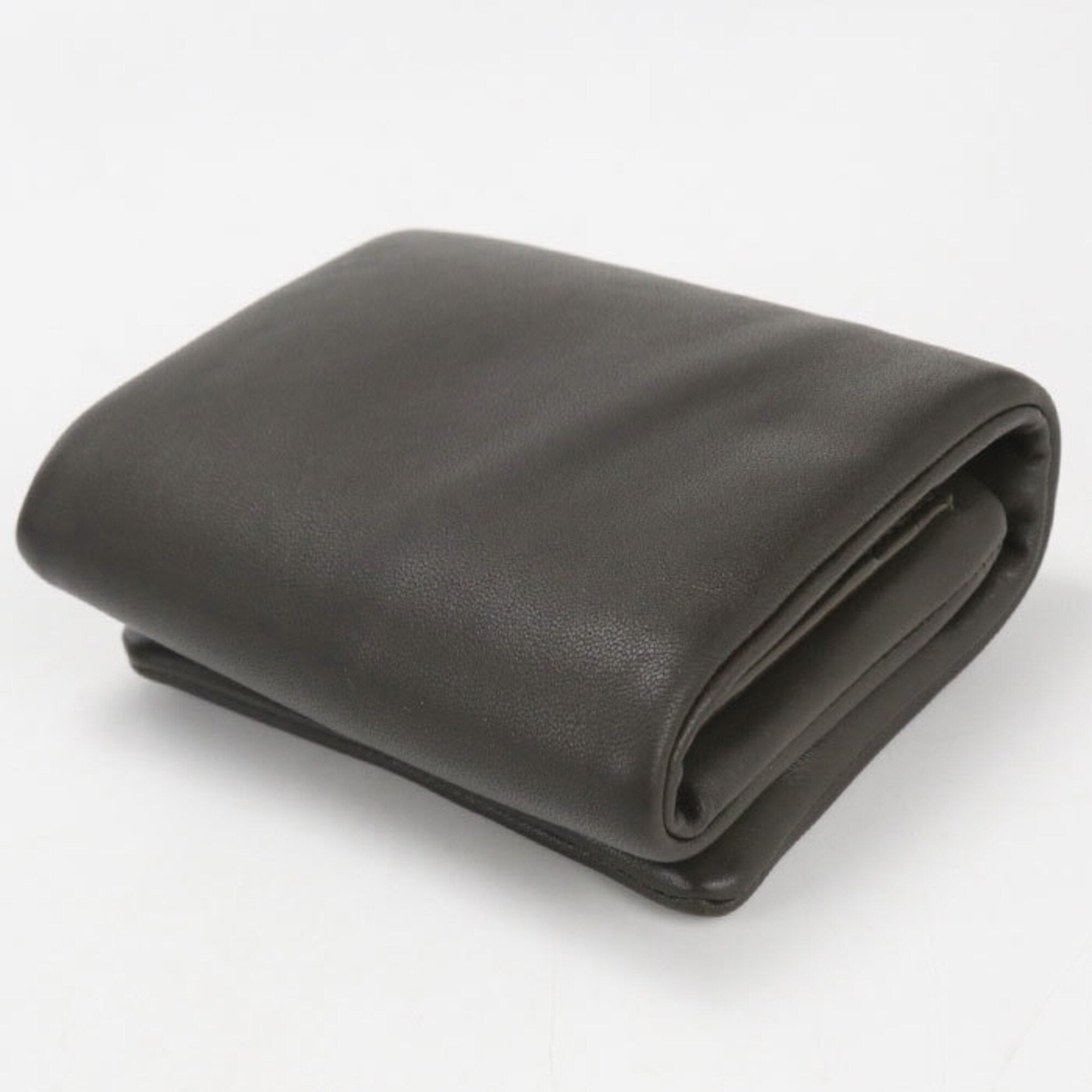 Saint Laurent Gray Leather Wallet (Tri-Fold) (Pre-Owned)