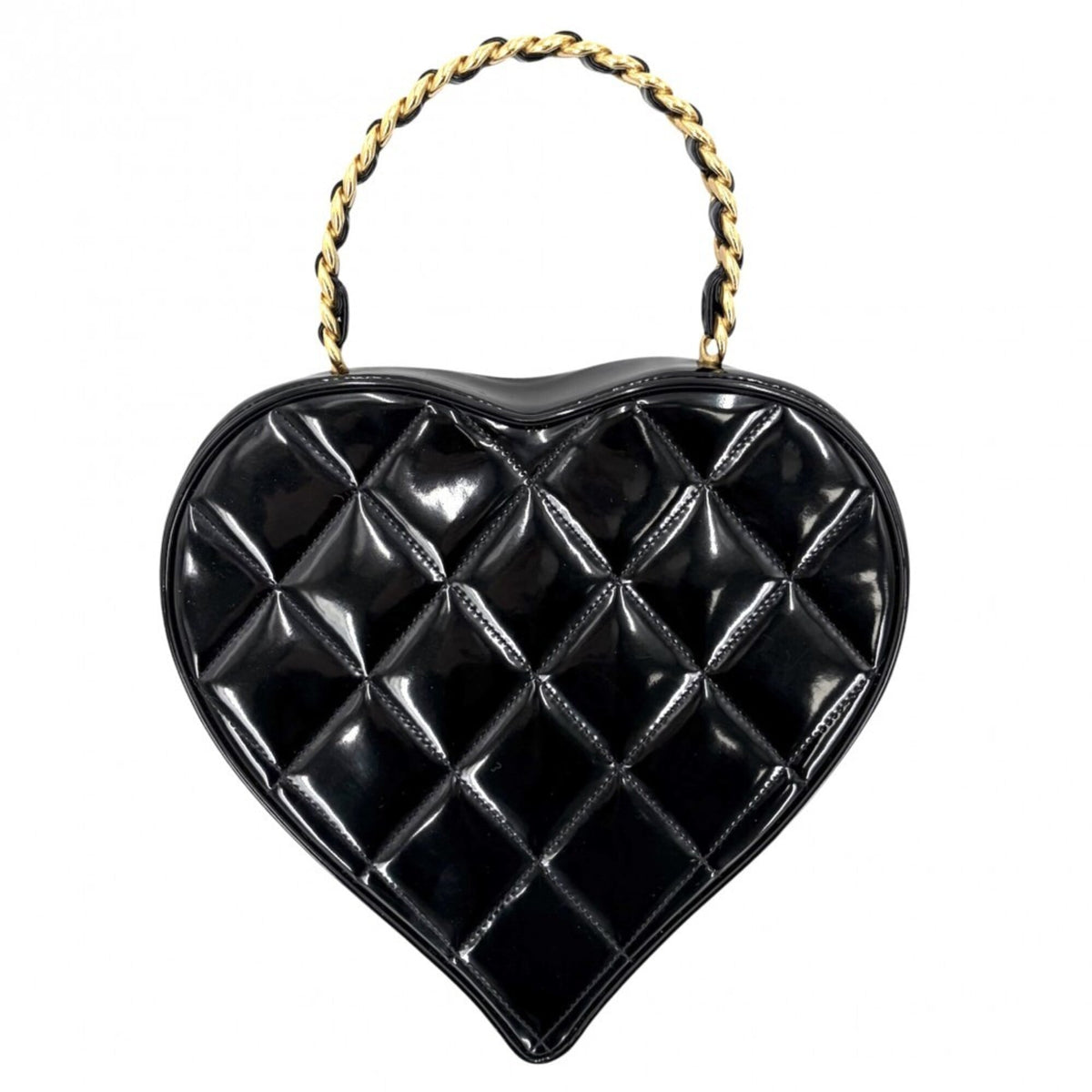 Chanel Matelasse Black Patent Leather Handbag (Pre-Owned)