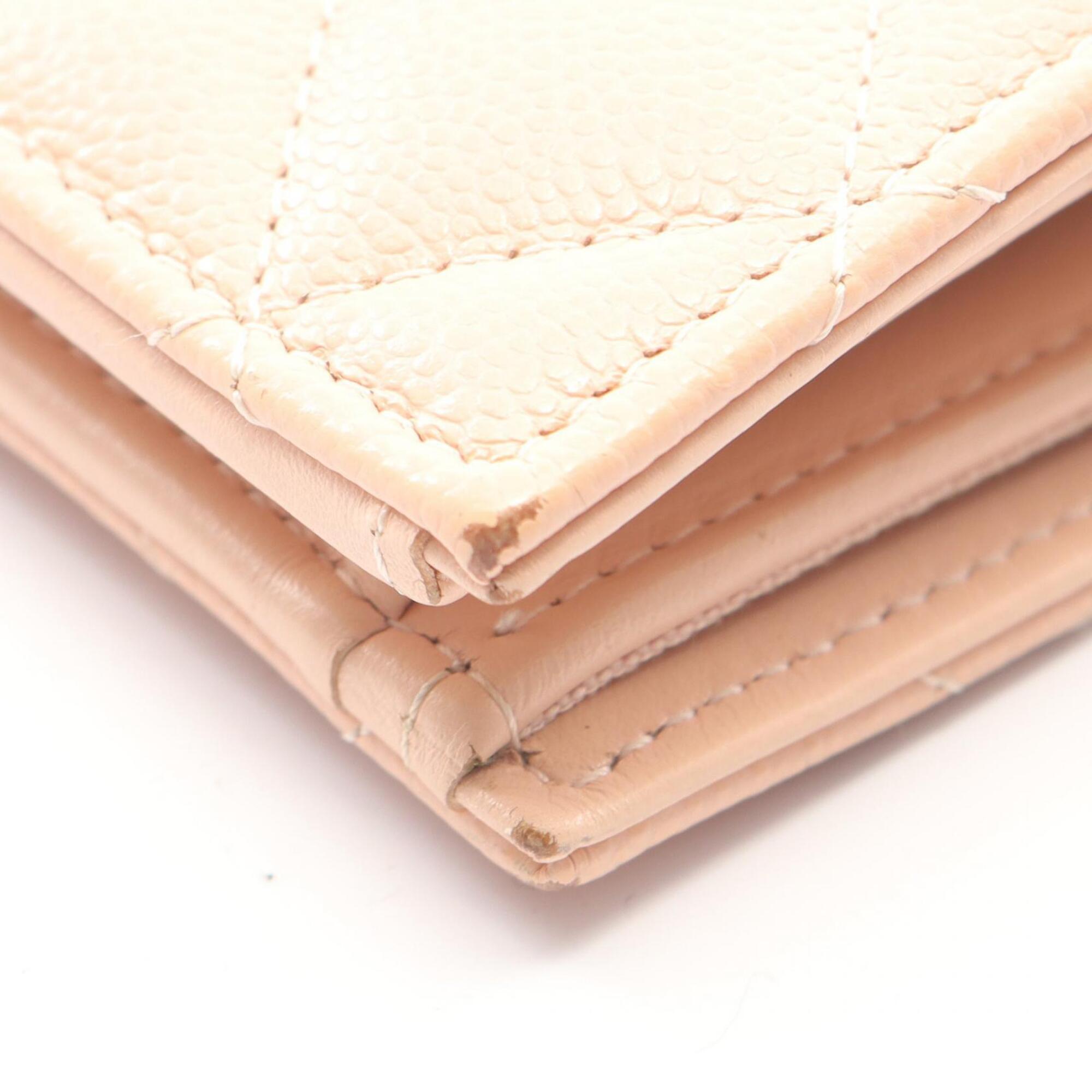 Chanel Pink Grained Calfskin Wallet (Bi-Fold) (Pre-Owned)