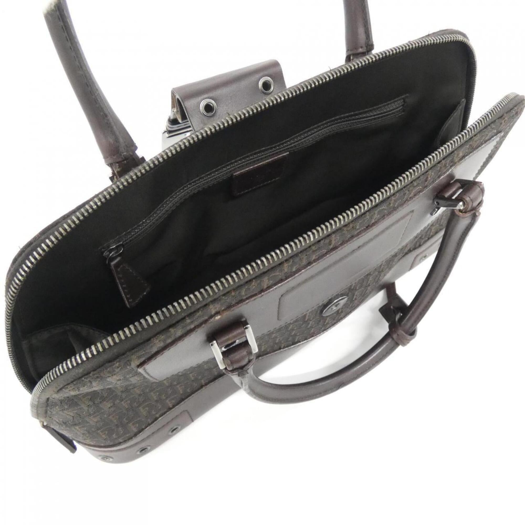 Christian Dior Brown Canvas Leather Handbag (Pre-Owned)