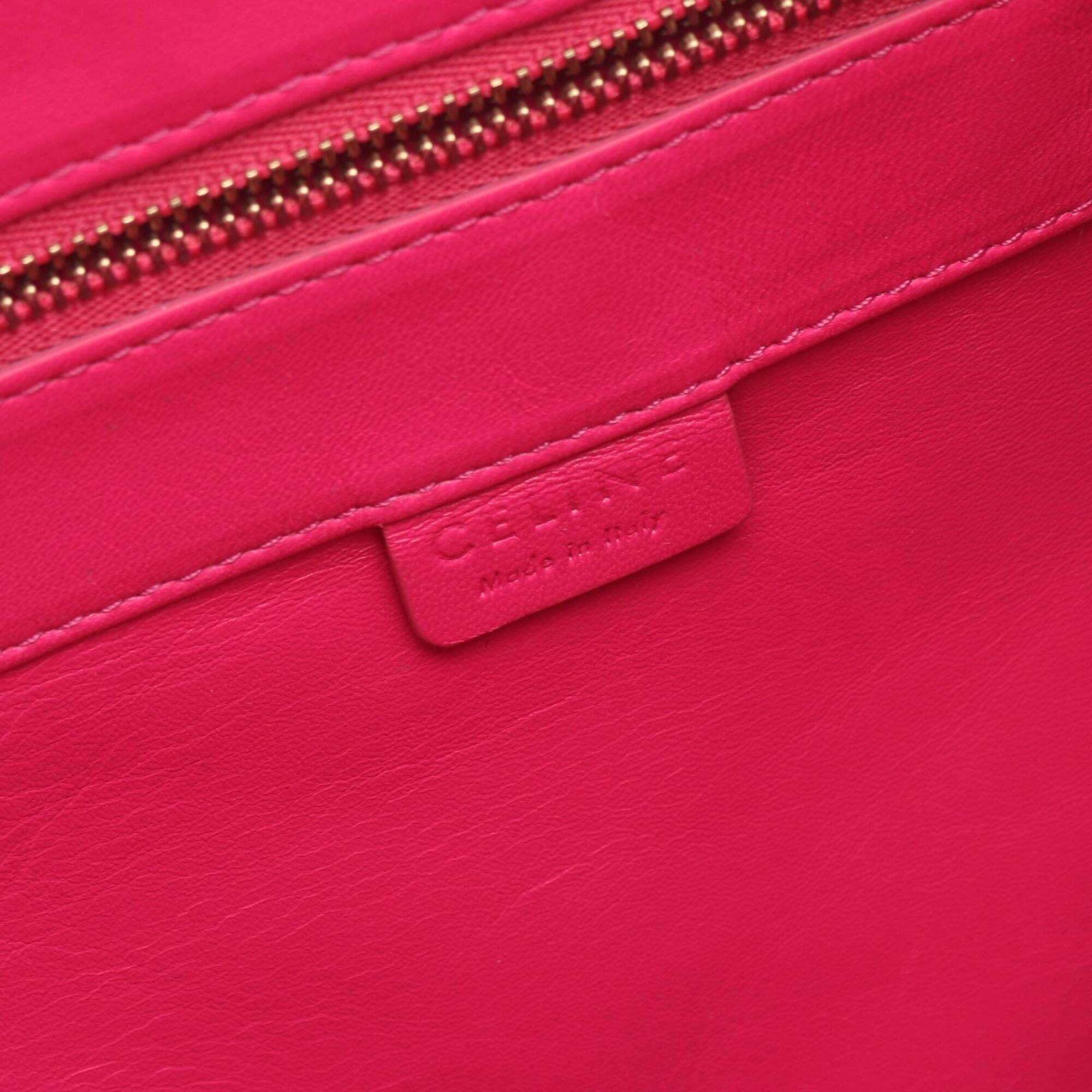 Celine Orange Pink Leather Handbag Tote Bag (Pre-Owned)