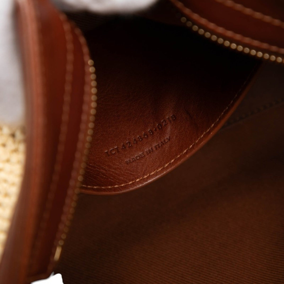 Saint Laurent Beige Brown Straw Leather Handbag Shoulder Bag (Pre-Owned)