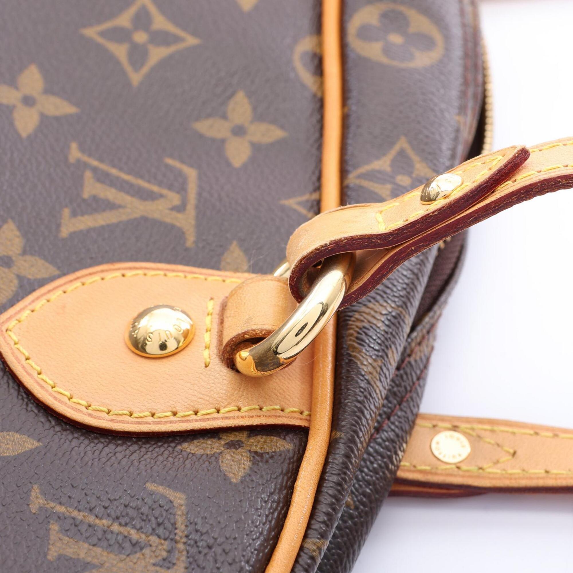 Louis Vuitton Brown Coated Canvas Leather Handbag Shoulder Bag (Pre-Owned)