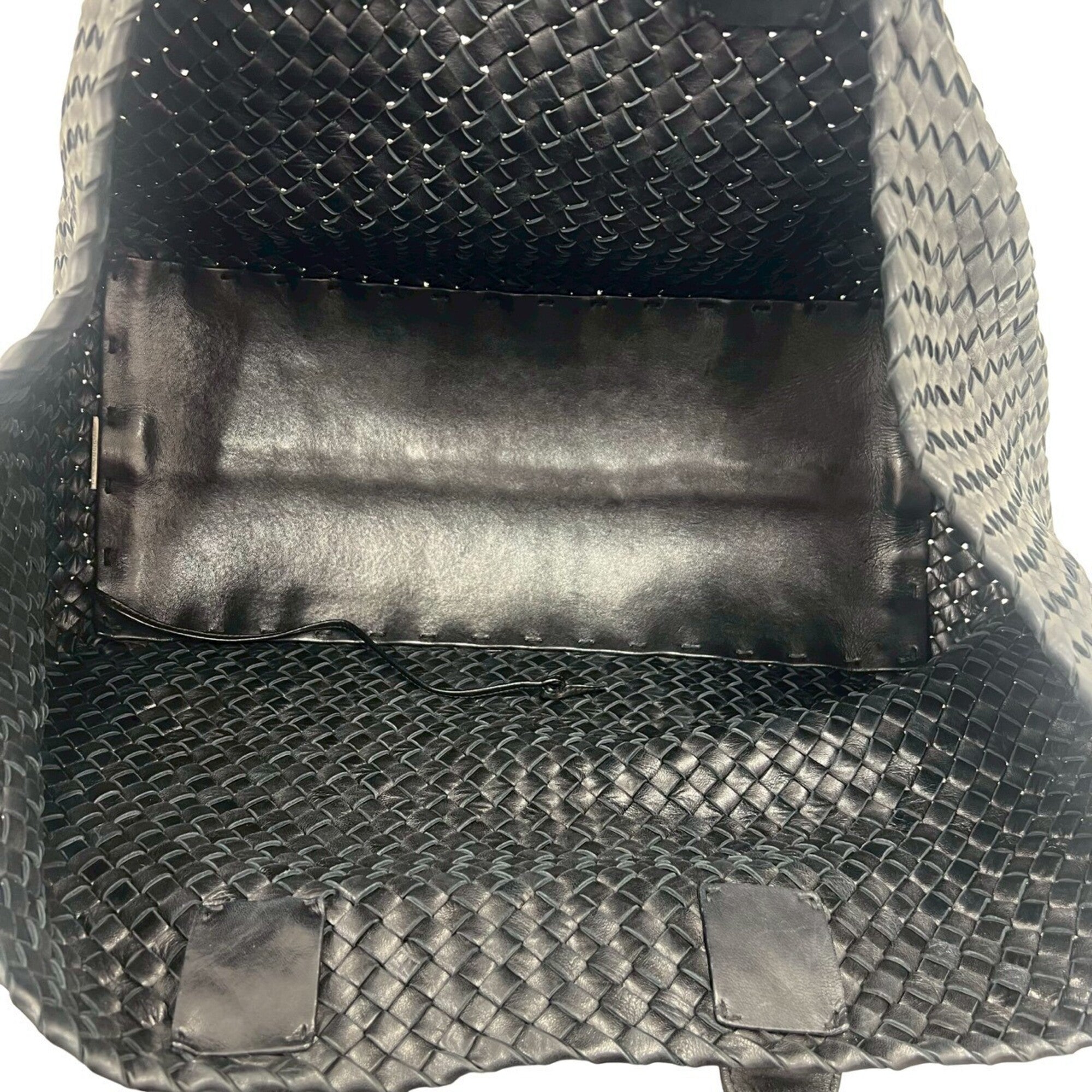 Bottega Veneta Black Leather Handbag Pouch Tote Bag (Pre-Owned)