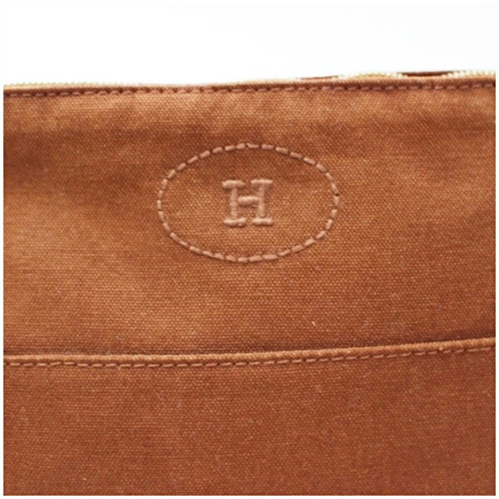 Hermes Brown Canvas Pouch (Pre-Owned)