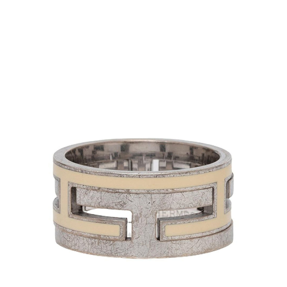 Hermes Silver Silver 925 Band Ring (Pre-Owned)