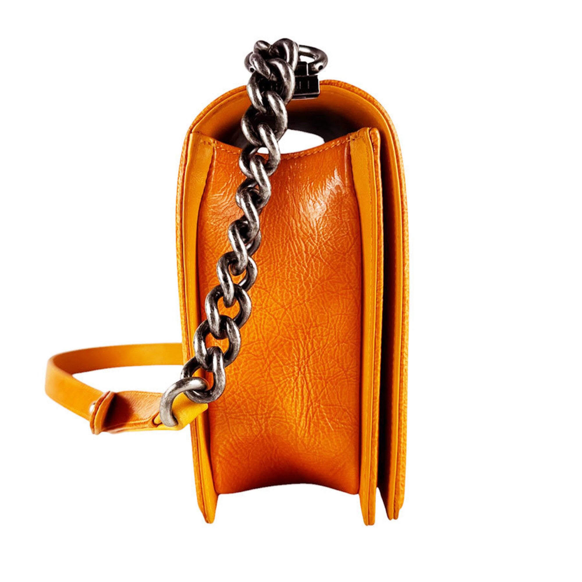 Chanel Orange Leather Shoulder Bag (Pre-Owned)