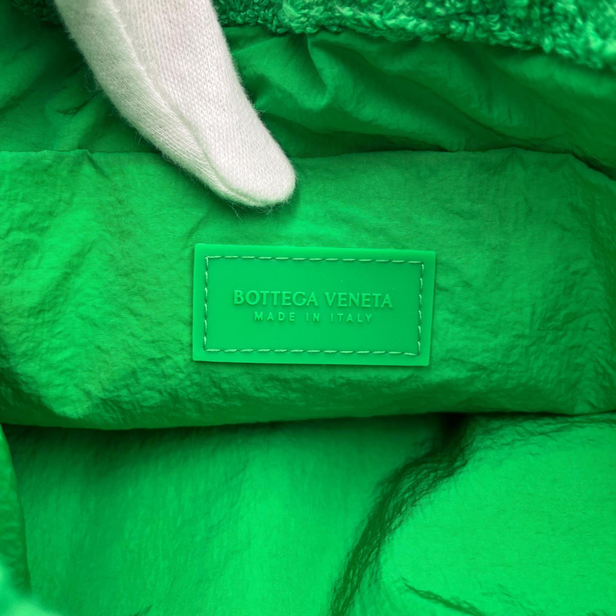 Bottega Veneta Green Pile Fabric Beach Bag Pouch (Pre-Owned)