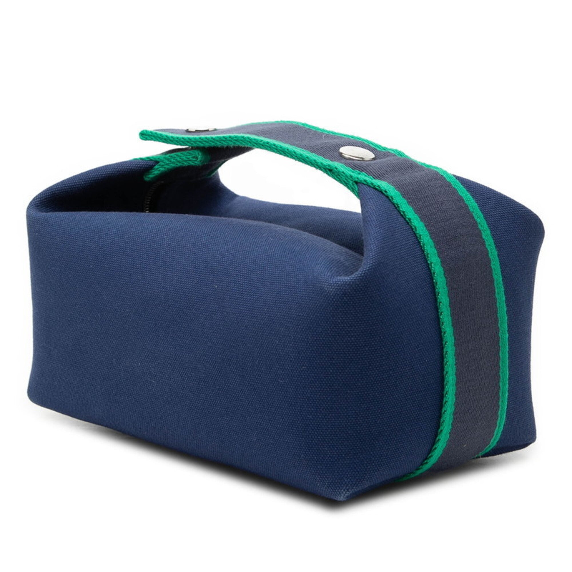 Hermes Black Green Navy Cotton Handbag (Pre-Owned)