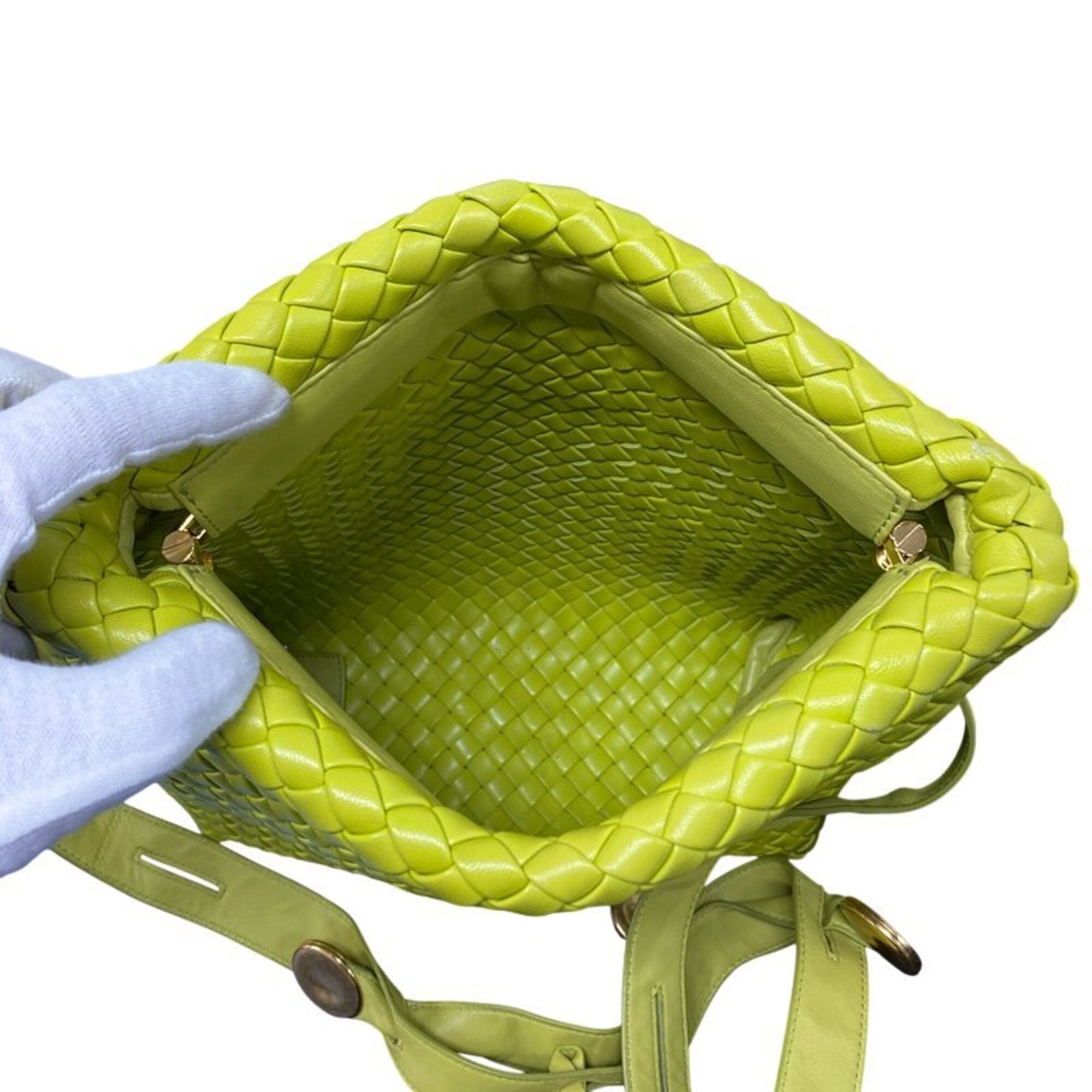Bottega Veneta Yellow Leather Shoulder Bag (Pre-Owned)
