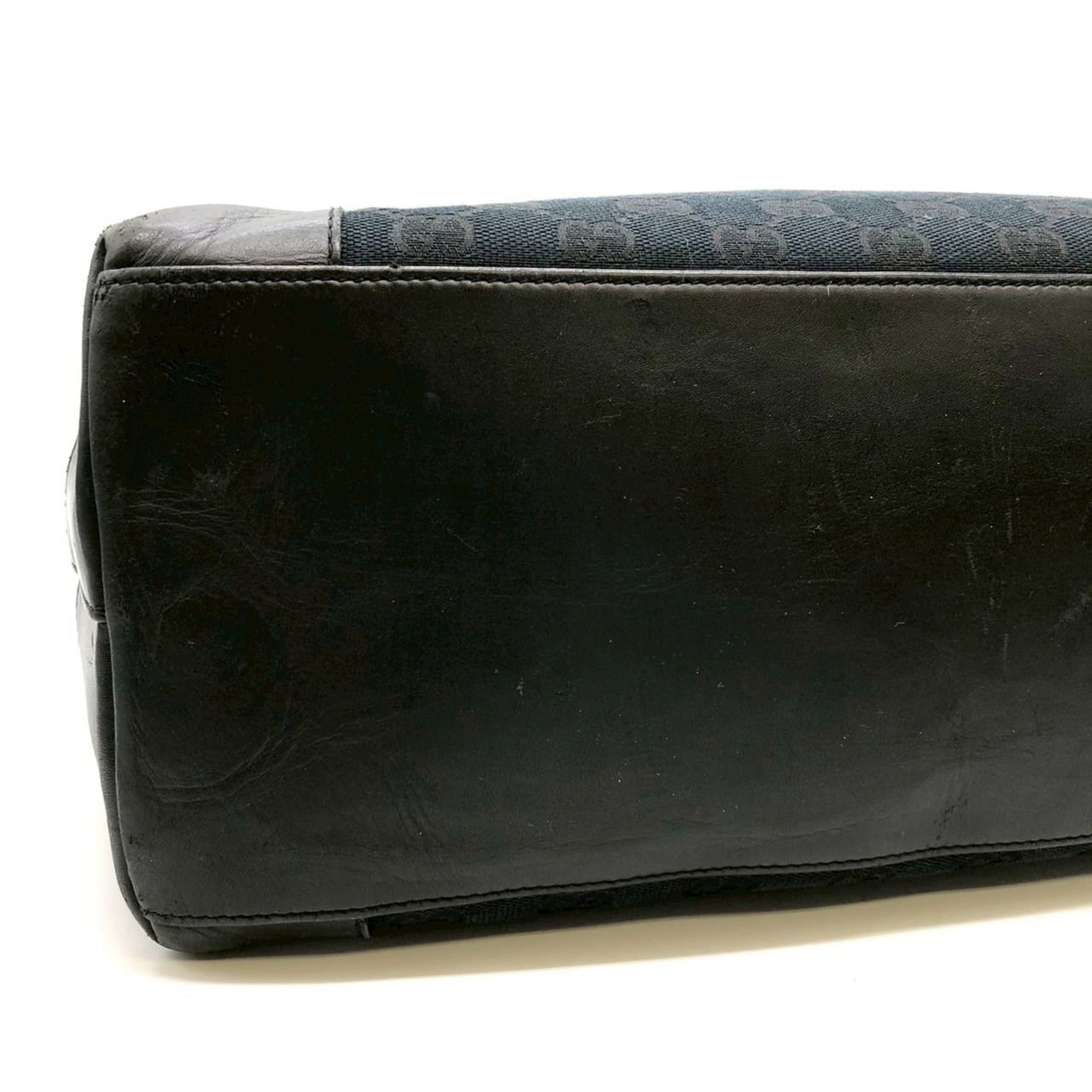 Gucci Gg Canvas Black Gg Canvas Handbag Tote Bag (Pre-Owned)