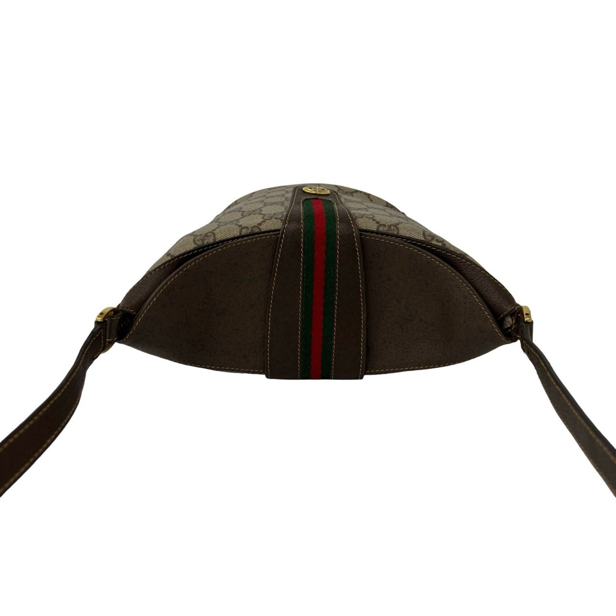 Gucci Brown Green Red Color Leather Pvc Pochette Shoulder Bag (Pre-Owned)