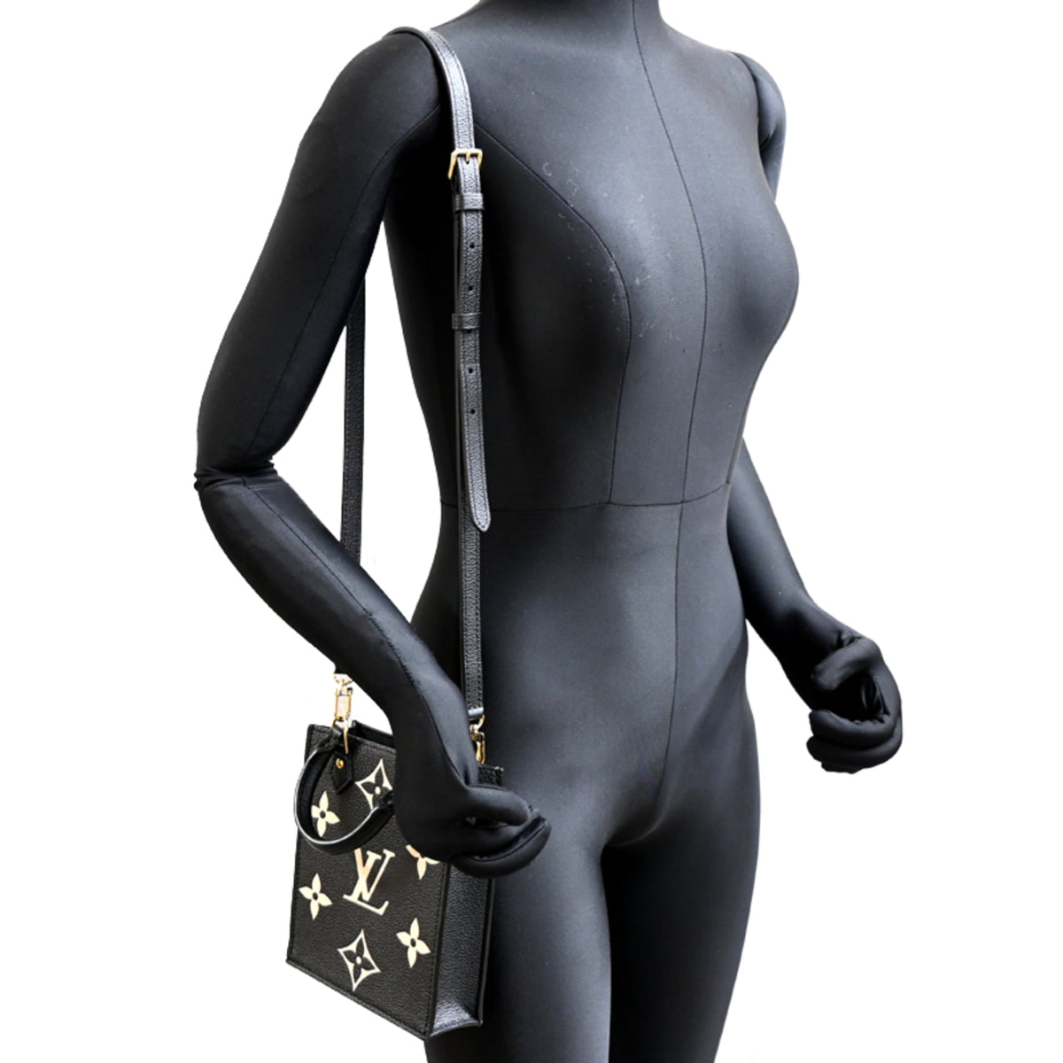 Louis Vuitton Beige Black Monogram Empreinte Handbag (Pre-Owned)