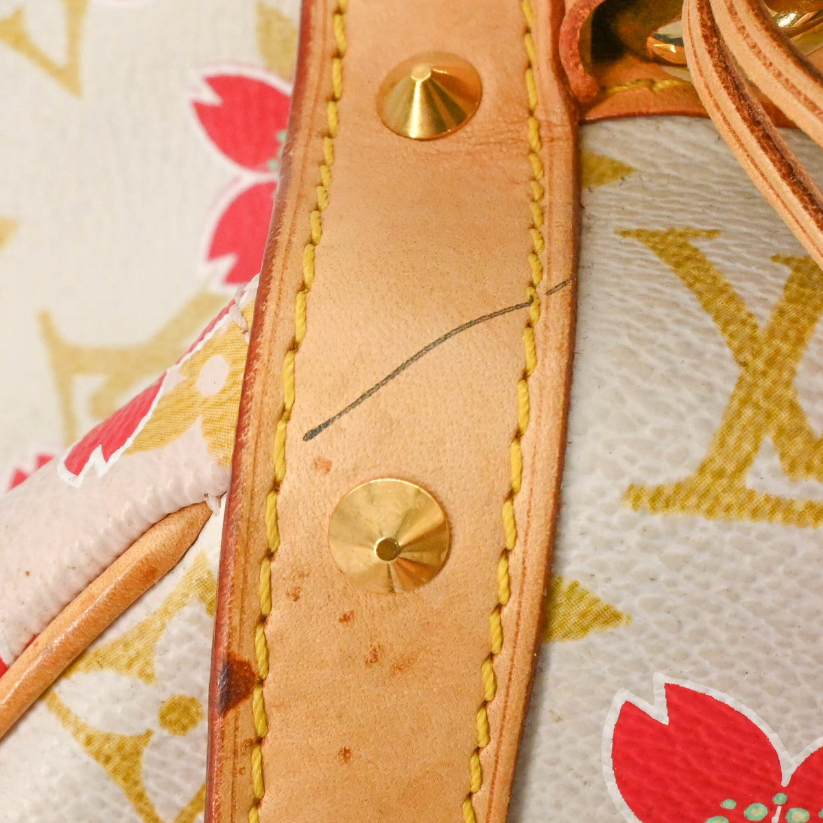 Louis Vuitton Pink White Monogram Canvas Handbag (Pre-Owned)