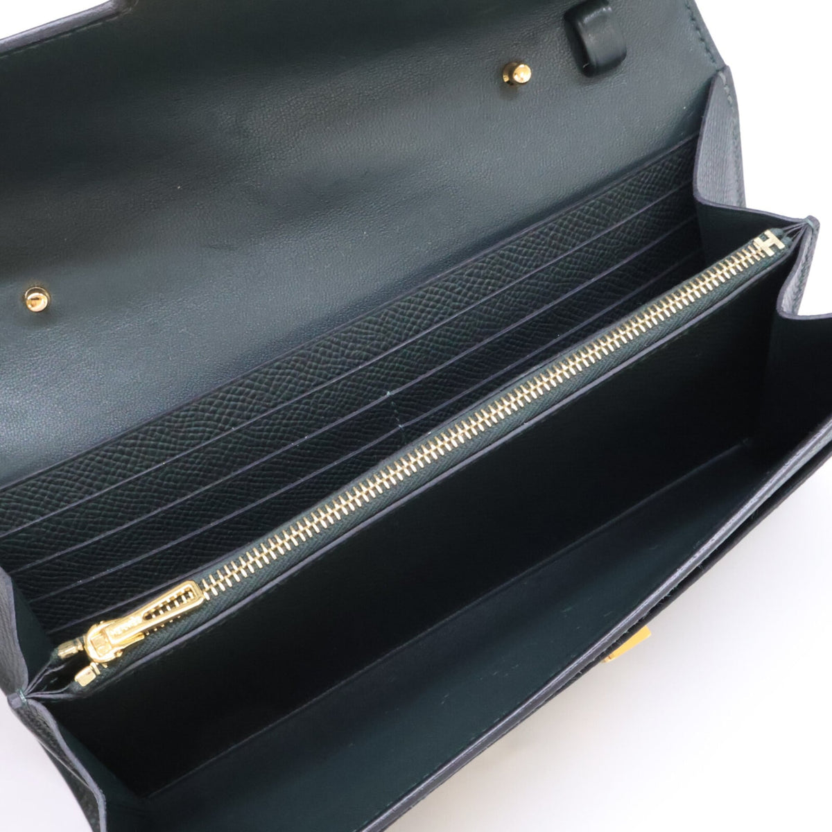 Hermes Vert Fonce Epsom Leather Clutch Bag Shoulder Bag (Pre-Owned)
