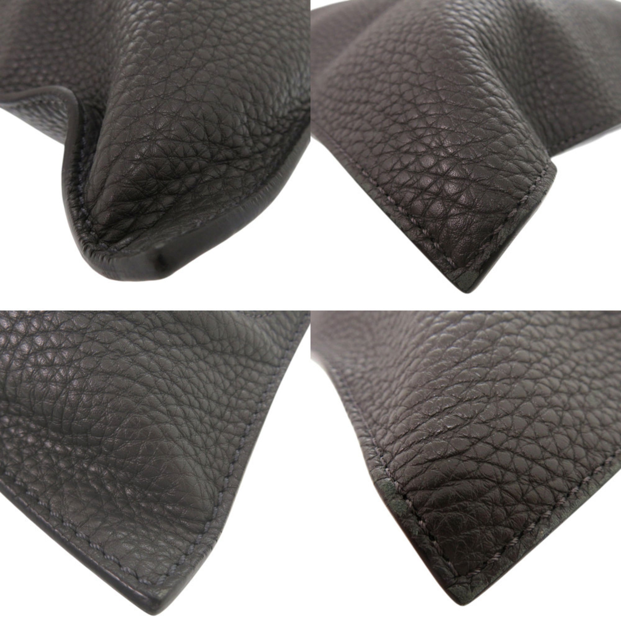 Fendi Gray Red Color Leather Shoulder Bag (Pre-Owned)