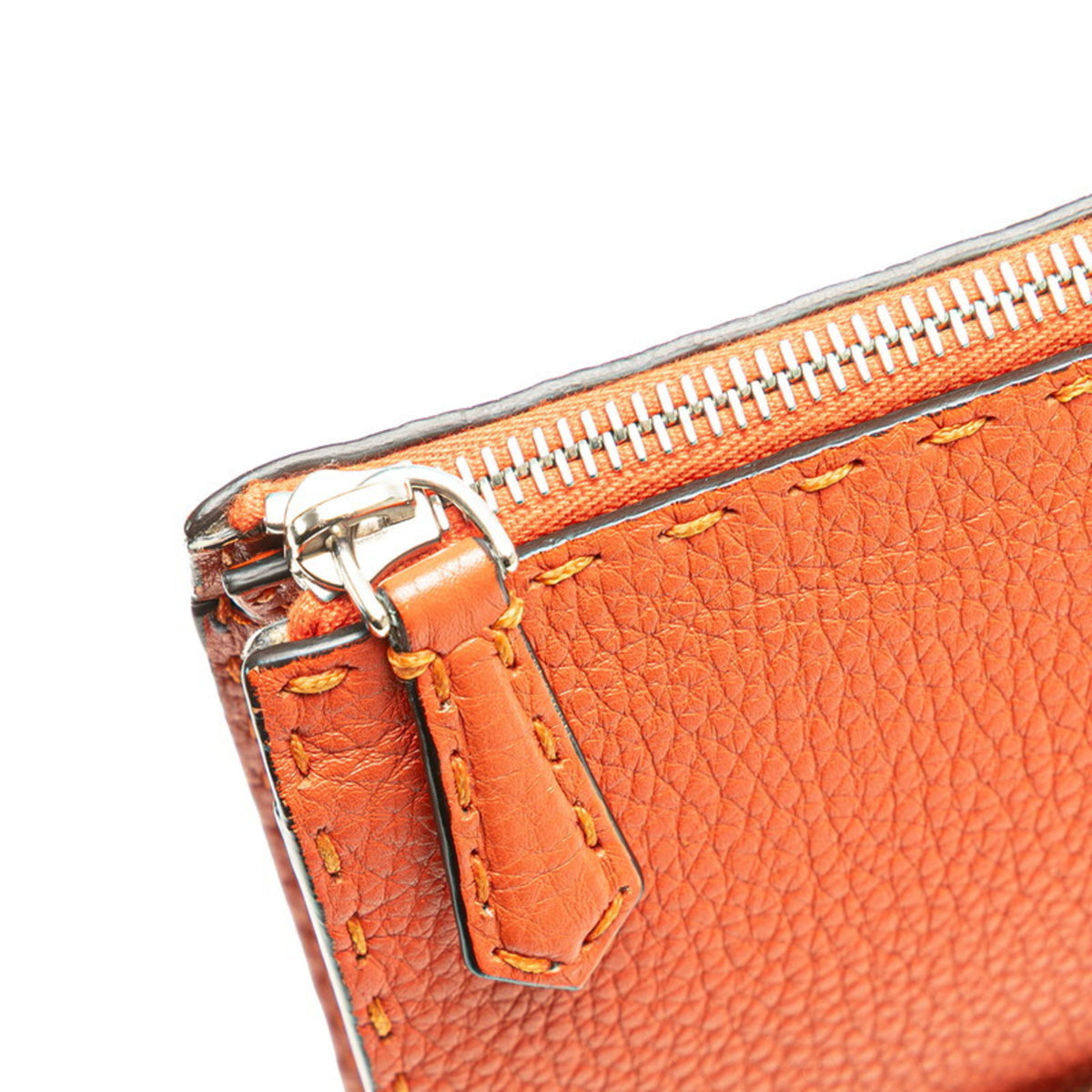 Fendi Orange Leather Clutch Bag (Pre-Owned)