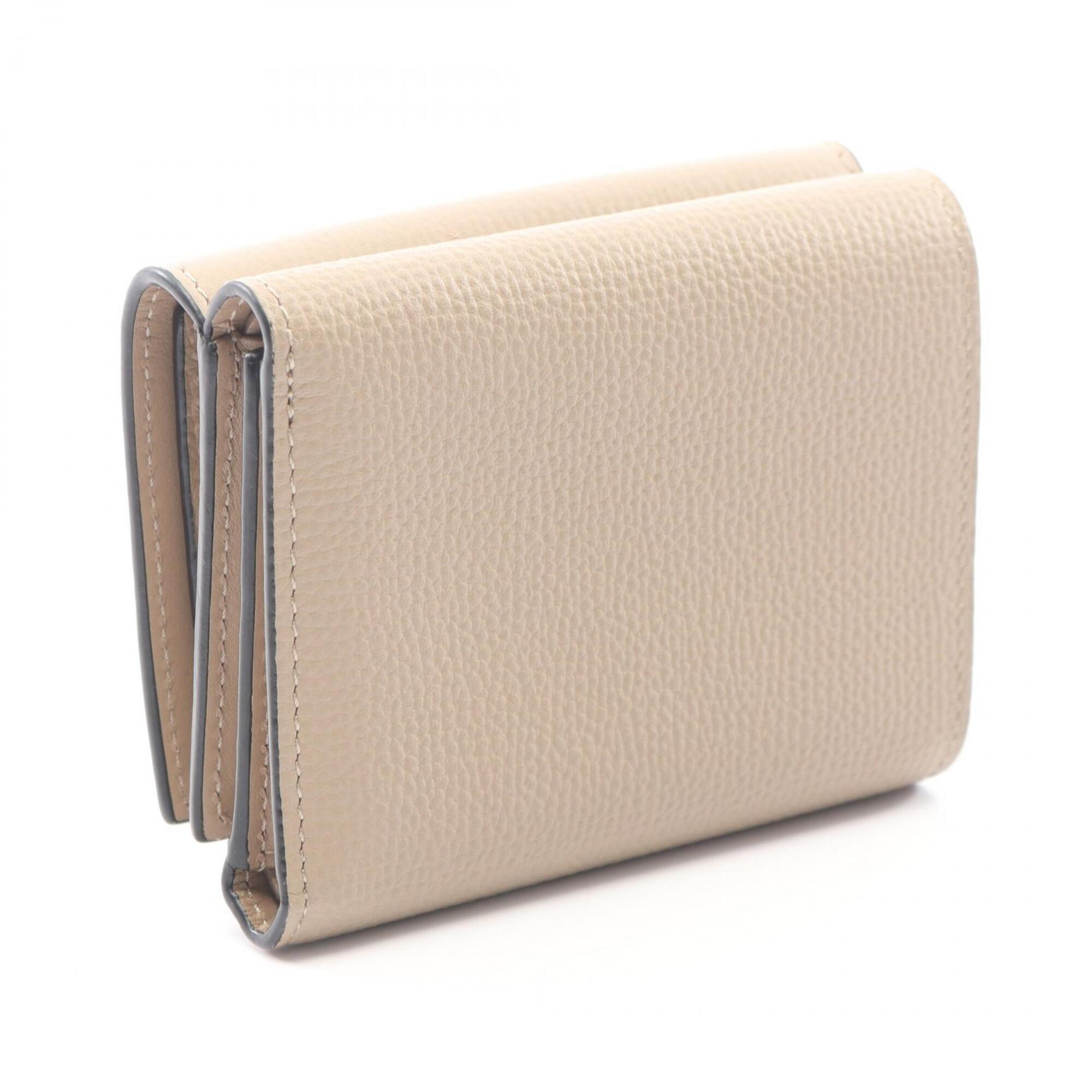 Loewe Beige Leather Wallet (Tri-Fold) (Pre-Owned)