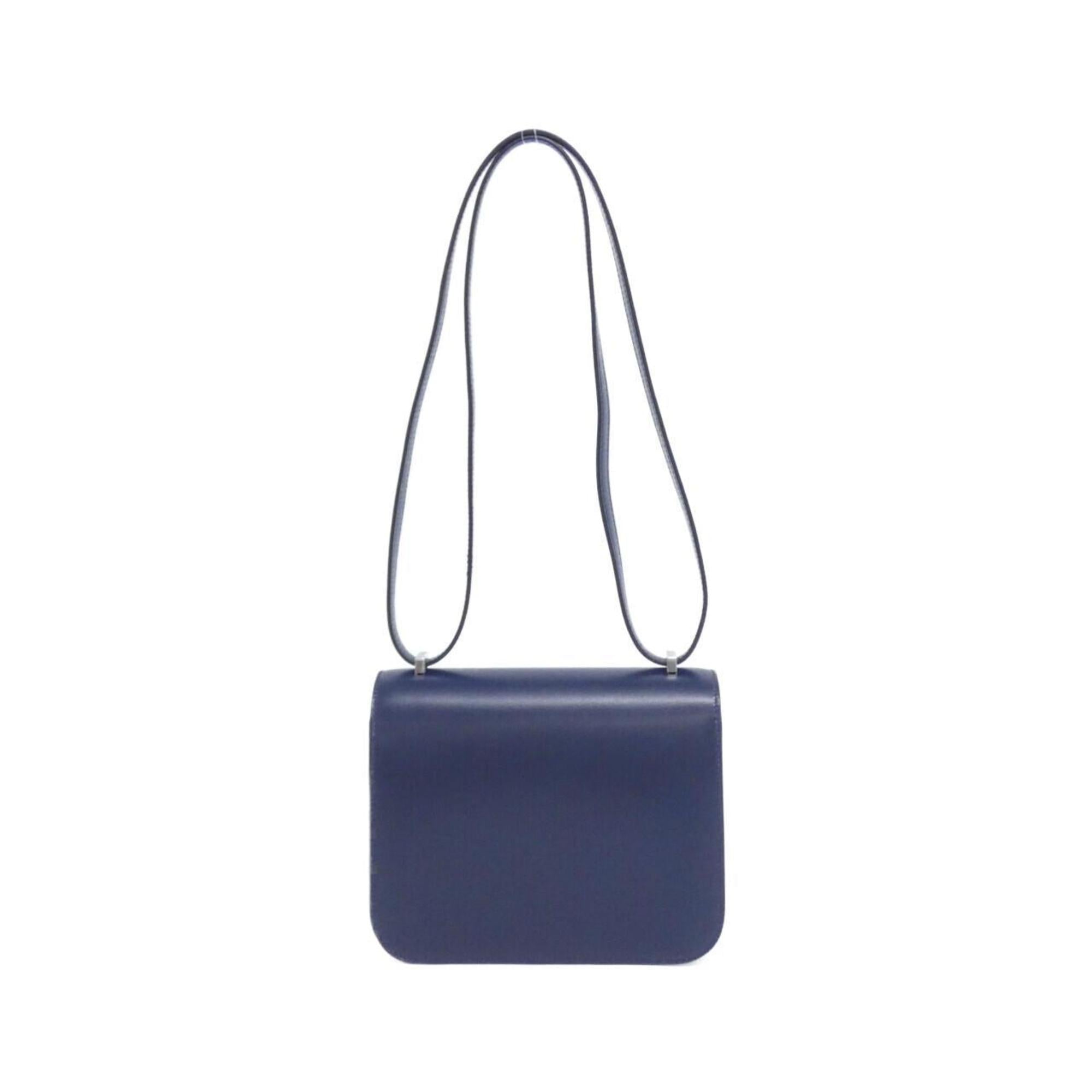 Hermes Constance Blue Box Calf Leather Shoulder Bag (Pre-Owned)