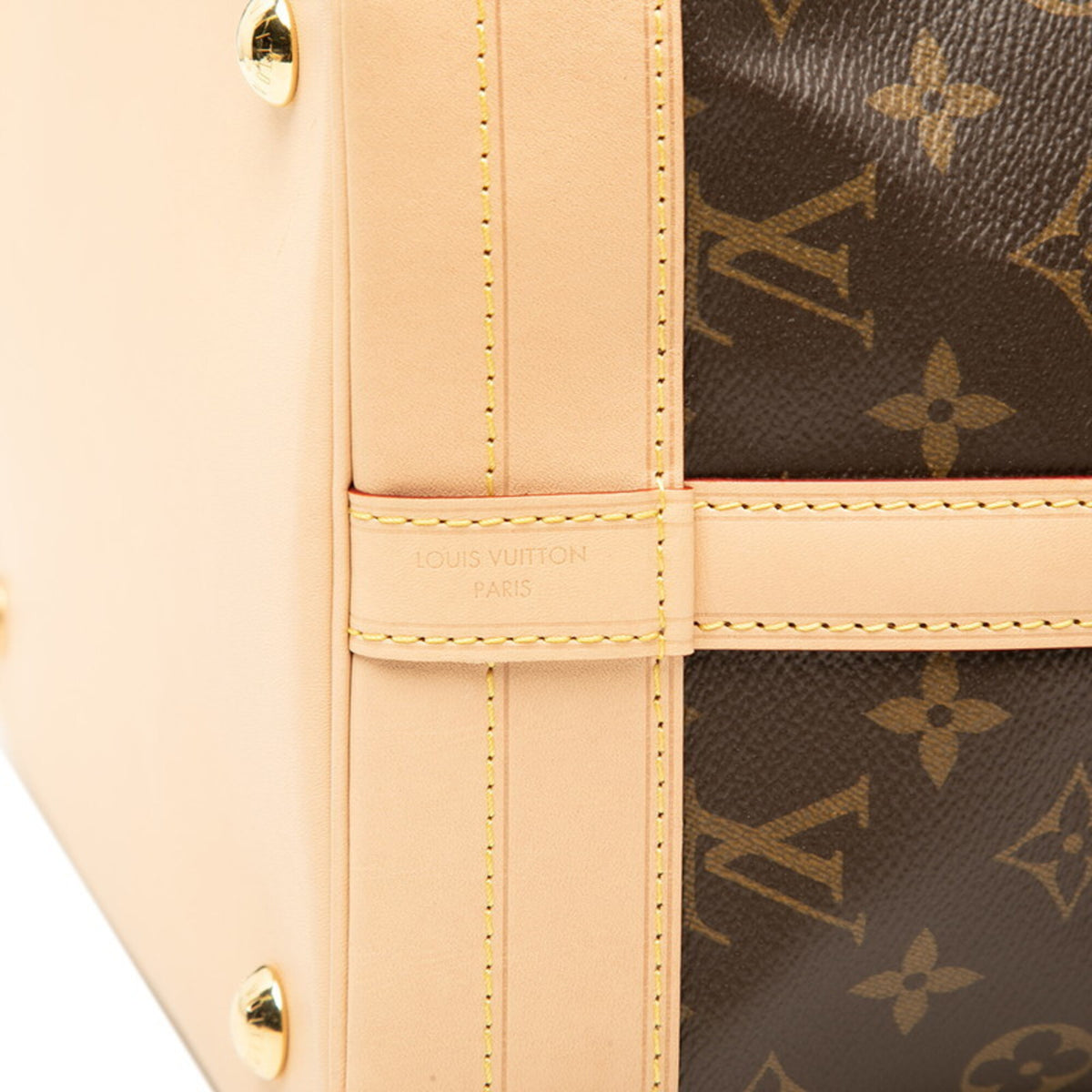 Louis Vuitton Beige Brown Pvc Leather Shoulder Bag Tote Bag (Pre-Owned)