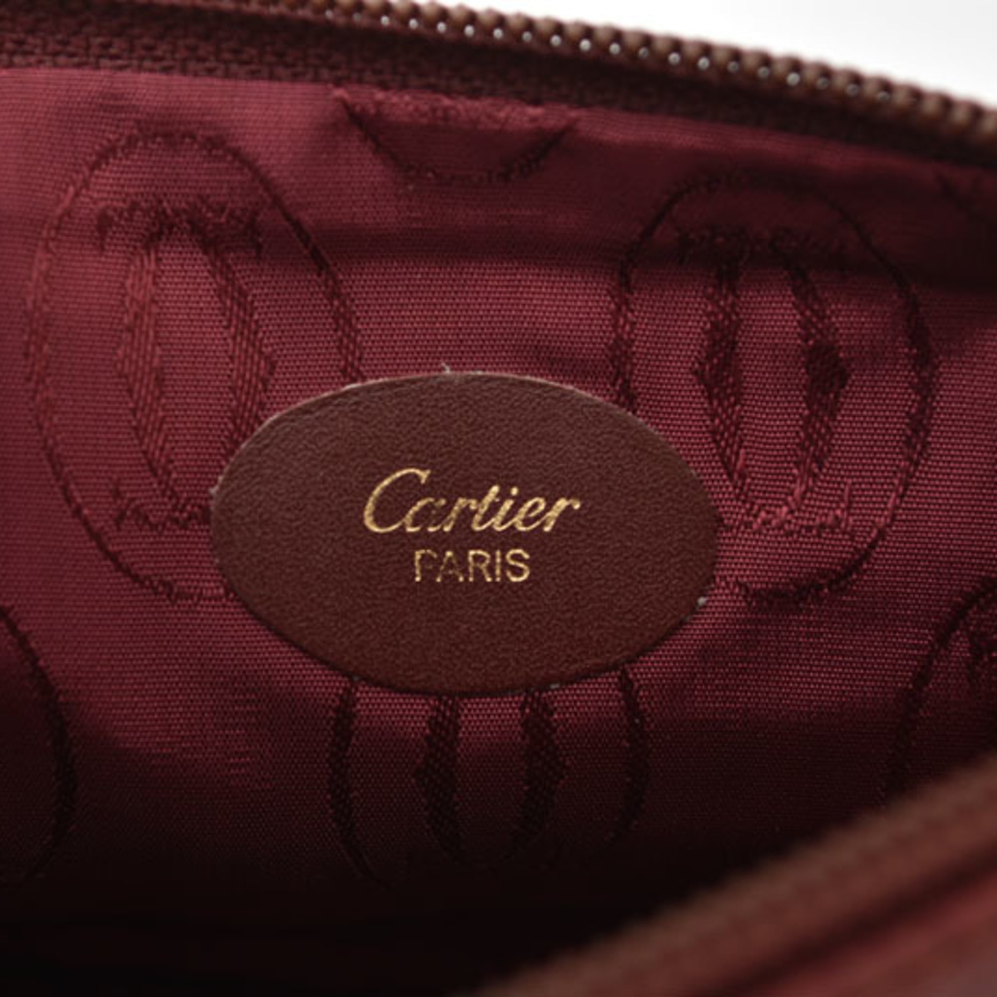 Cartier Must Bordeaux Leather Pouch (Pre-Owned)