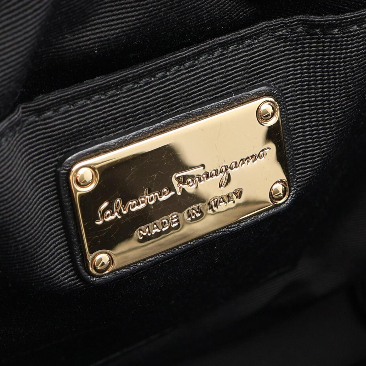 Salvatore Ferragamo Black Leather Backpack Handbag (Pre-Owned)