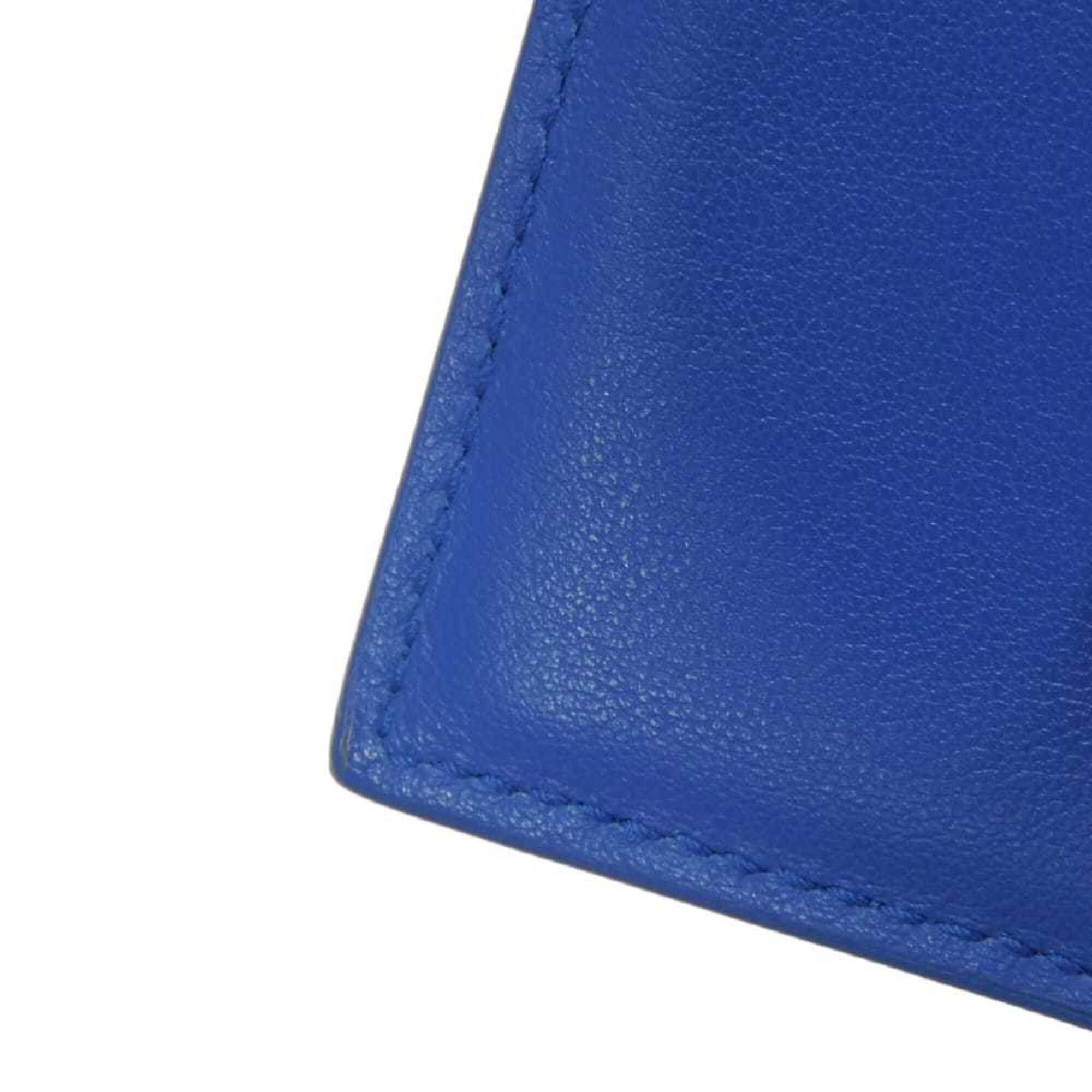 Bottega Veneta Intrecciato Blue Leather Wallet (Tri-Fold) (Pre-Owned)