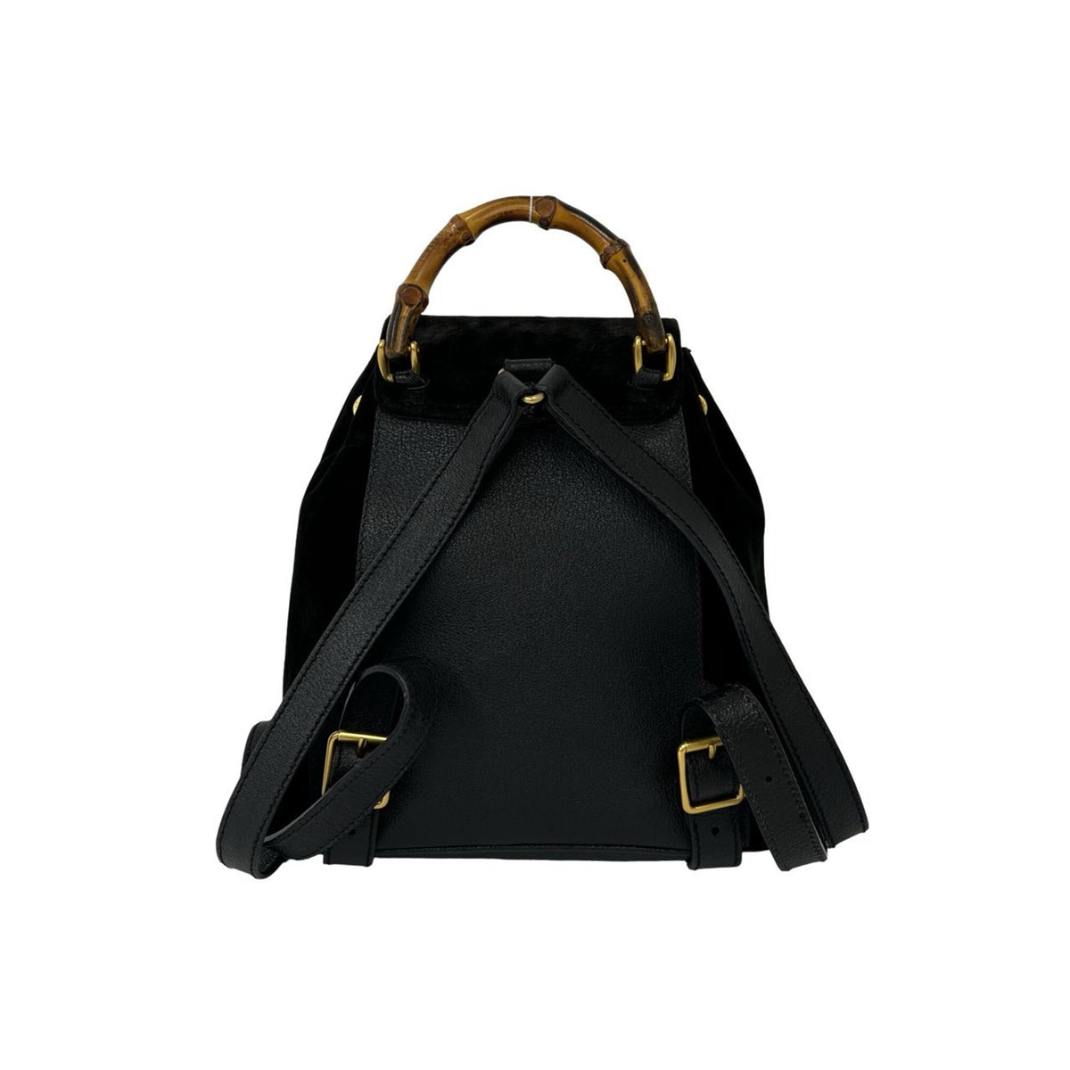 Gucci Black Suede Leather Backpack (Pre-Owned)
