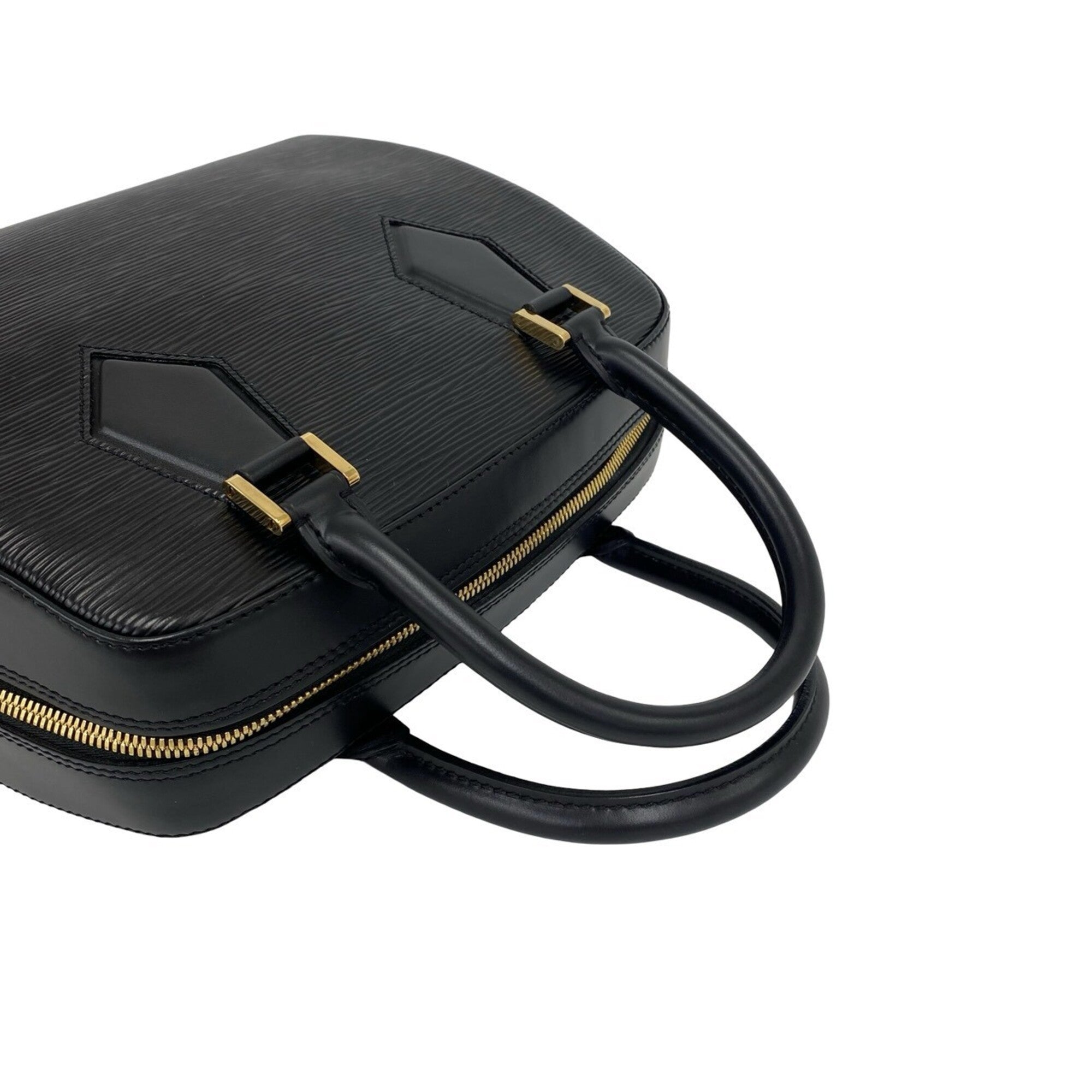 Louis Vuitton Black Leather Boston Bag Handbag (Pre-Owned)