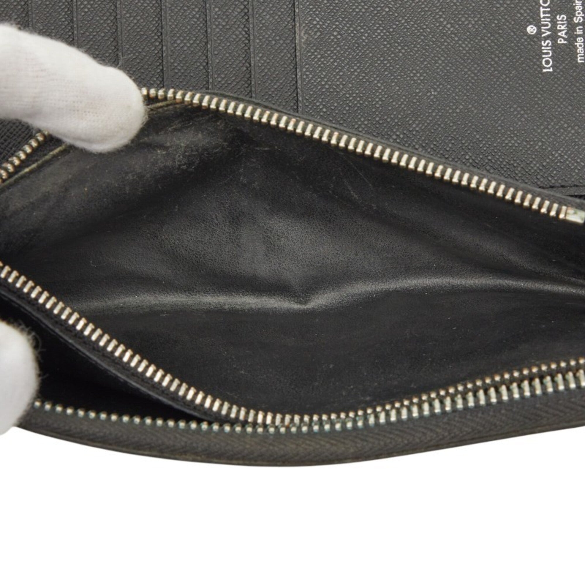 Louis Vuitton Black Noir Leather Long Wallet (Bi-Fold) (Pre-Owned)