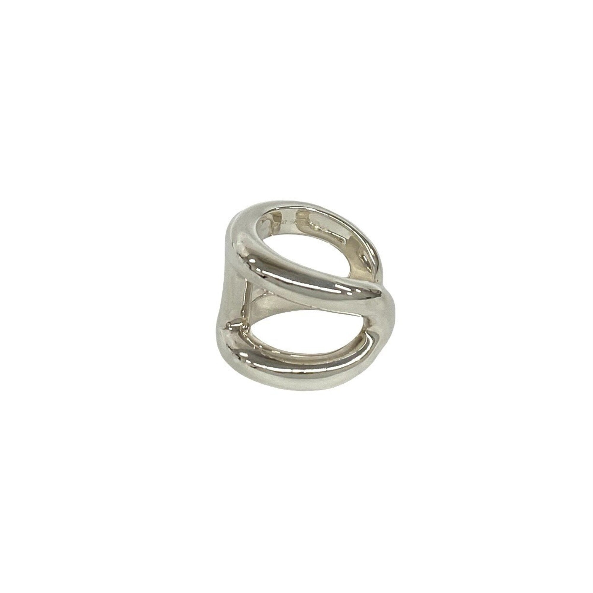 Hermes Silver Silver 925 Band Ring (Pre-Owned)