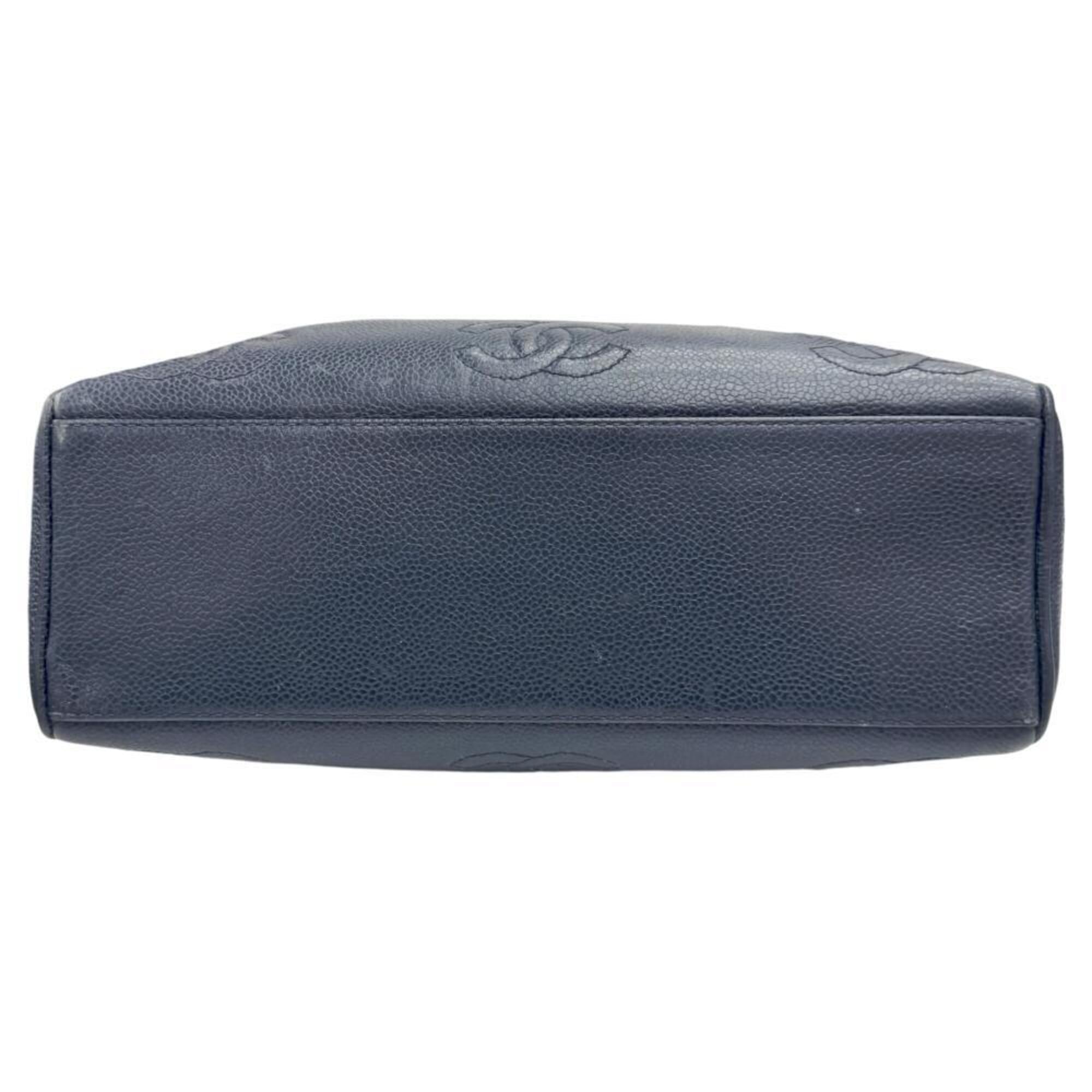Chanel Navy Grained Calfskin Tote Bag (Pre-Owned)