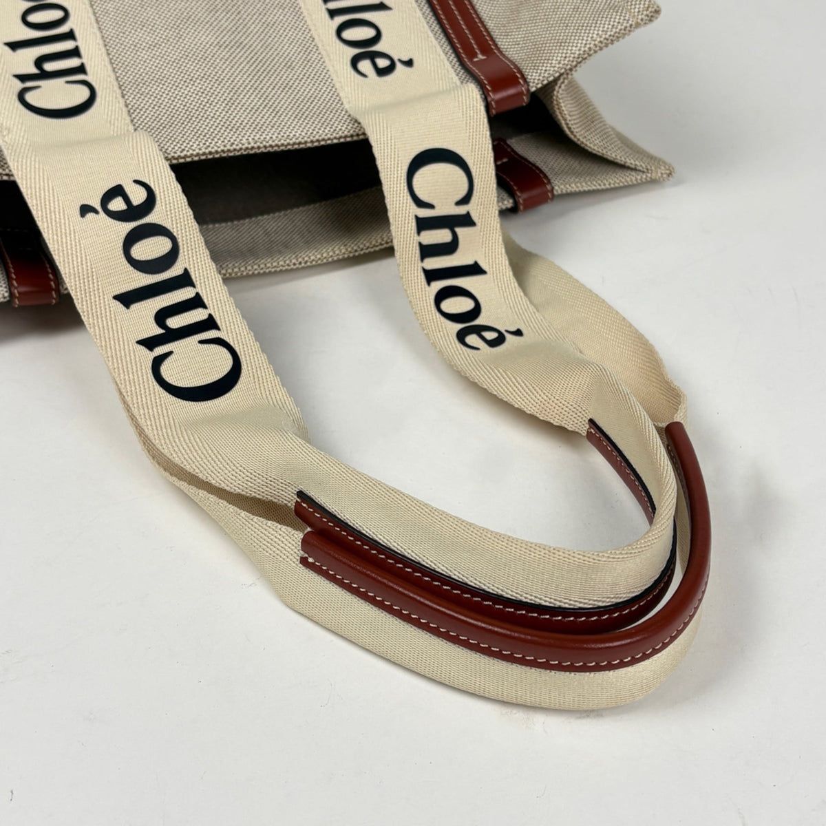 Chloé Brown Canvas Leather Tote Bag (Pre-Owned)
