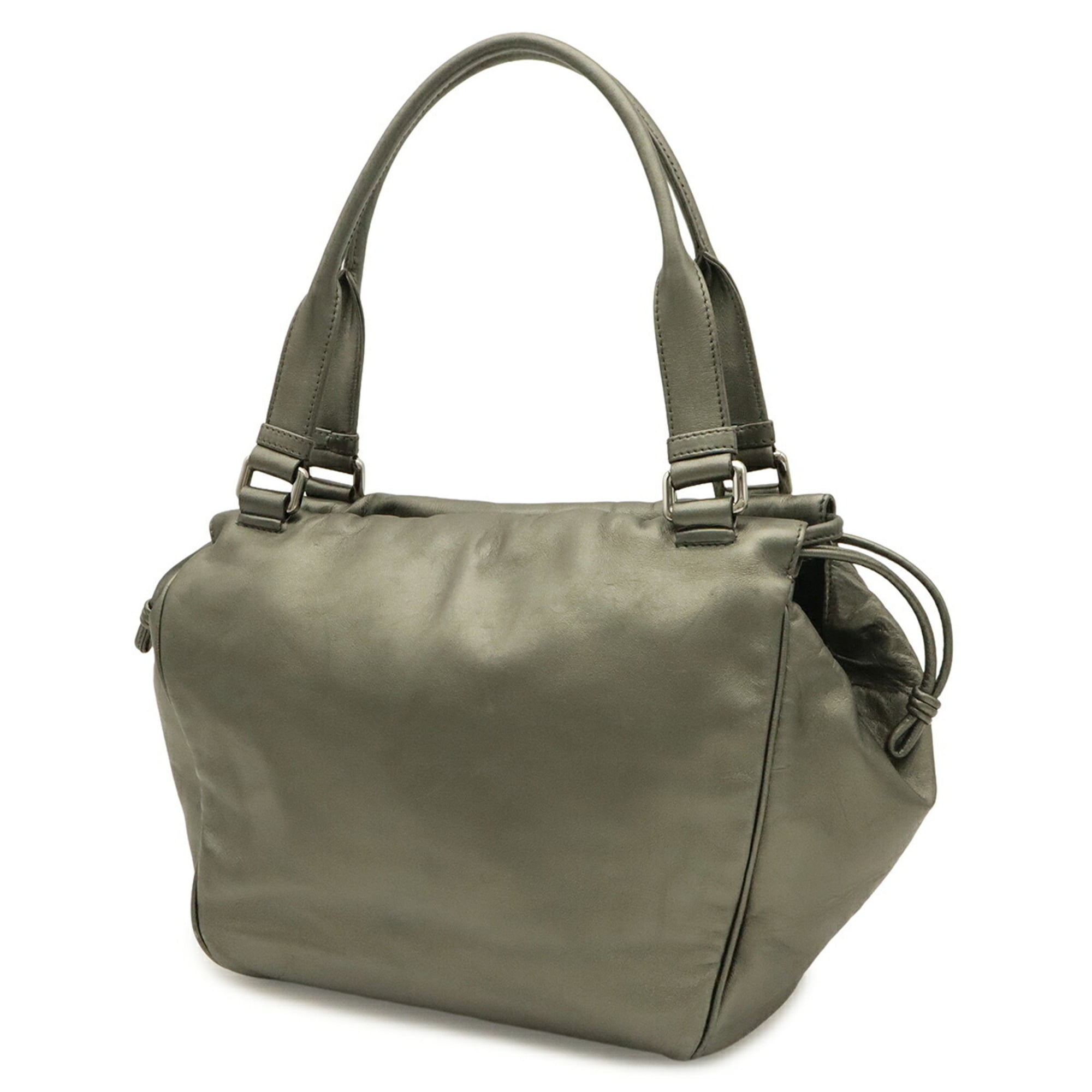 Loewe Khaki Metallic Leather Shoulder Bag Tote Bag (Pre-Owned)