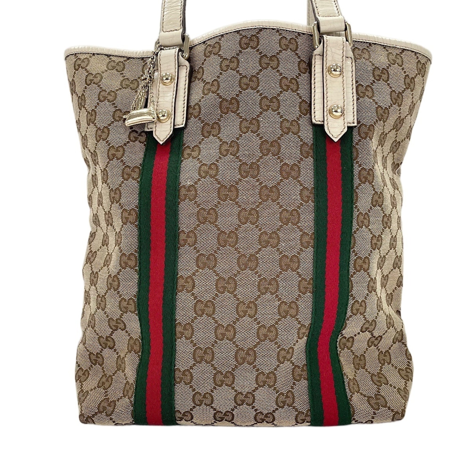 Gucci Sherry Line Beige Handbag (Pre-Owned)