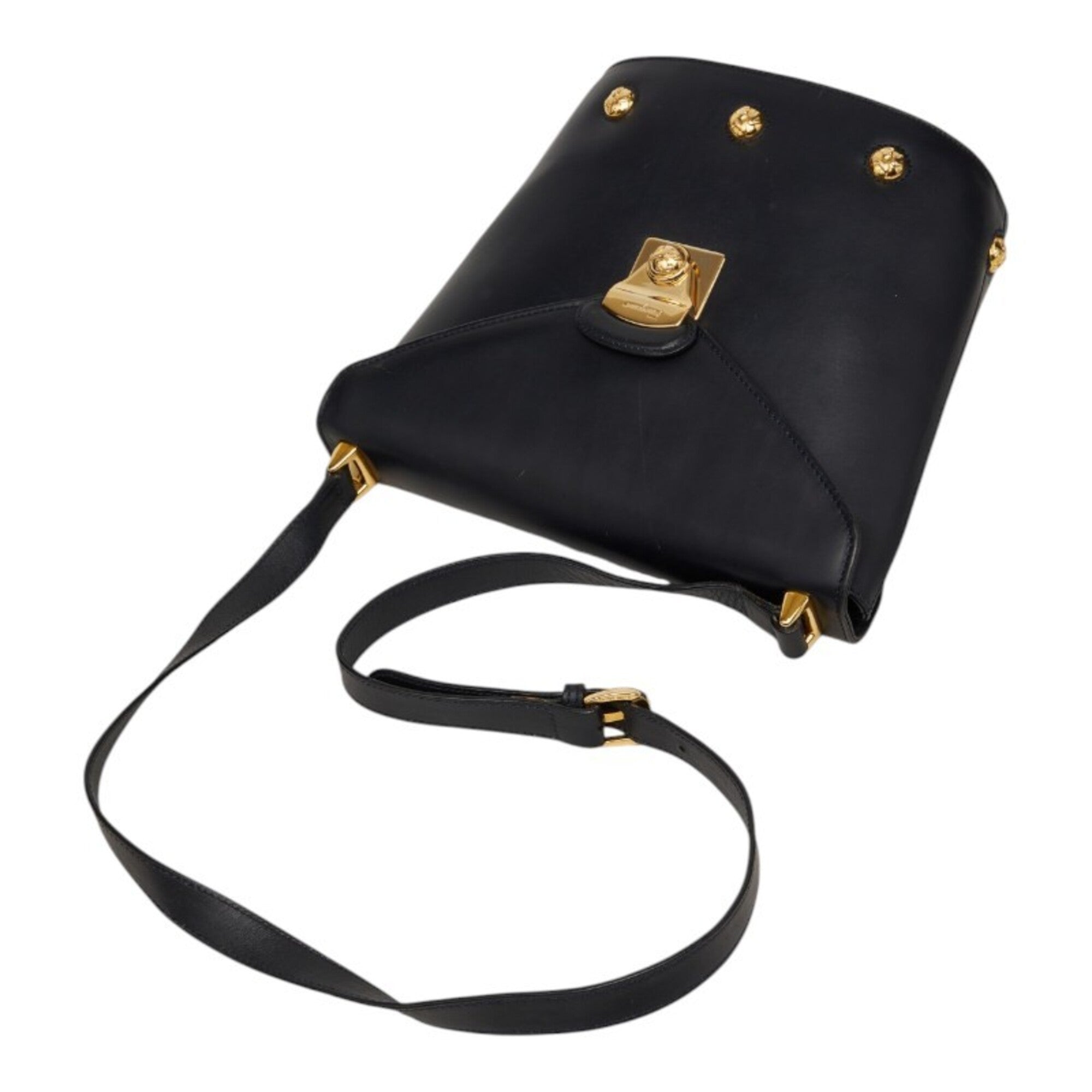 Salvatore Ferragamo Black Leather Shoulder Bag (Pre-Owned)