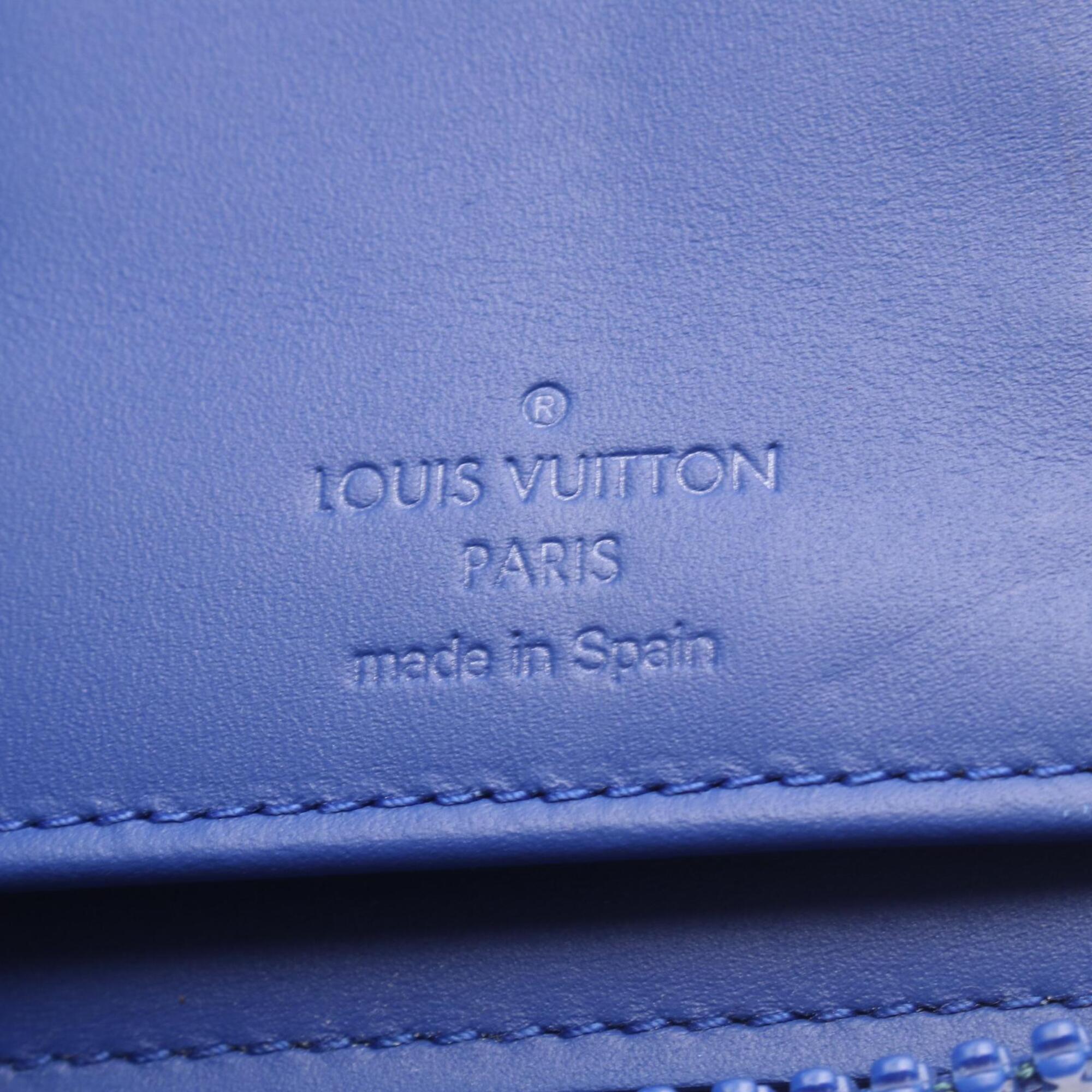 Louis Vuitton Blue Leather Long Wallet (Bi-Fold) (Pre-Owned)