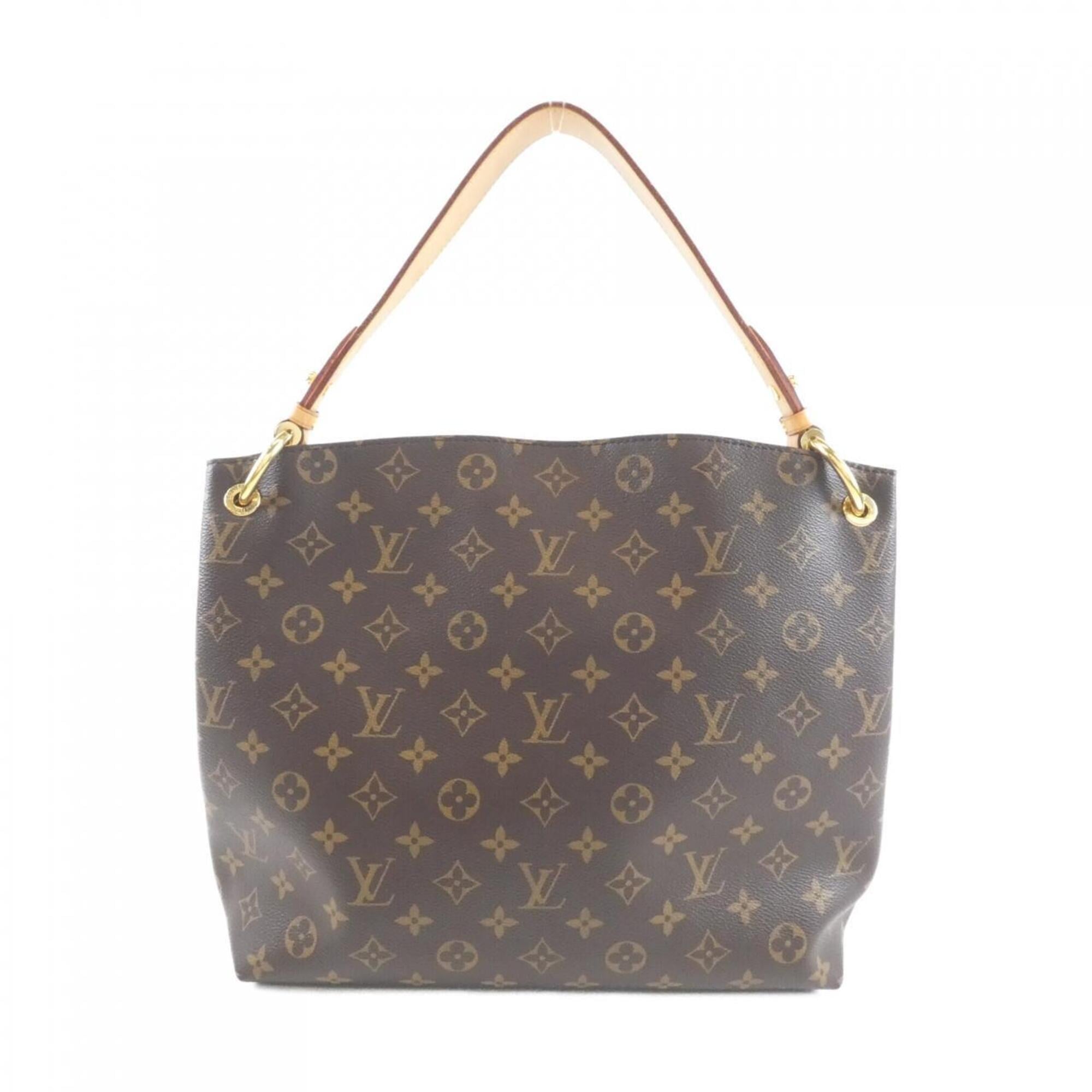 Louis Vuitton Monogram Beige Marron Coated Canvas Shoulder Bag (Pre-Owned)