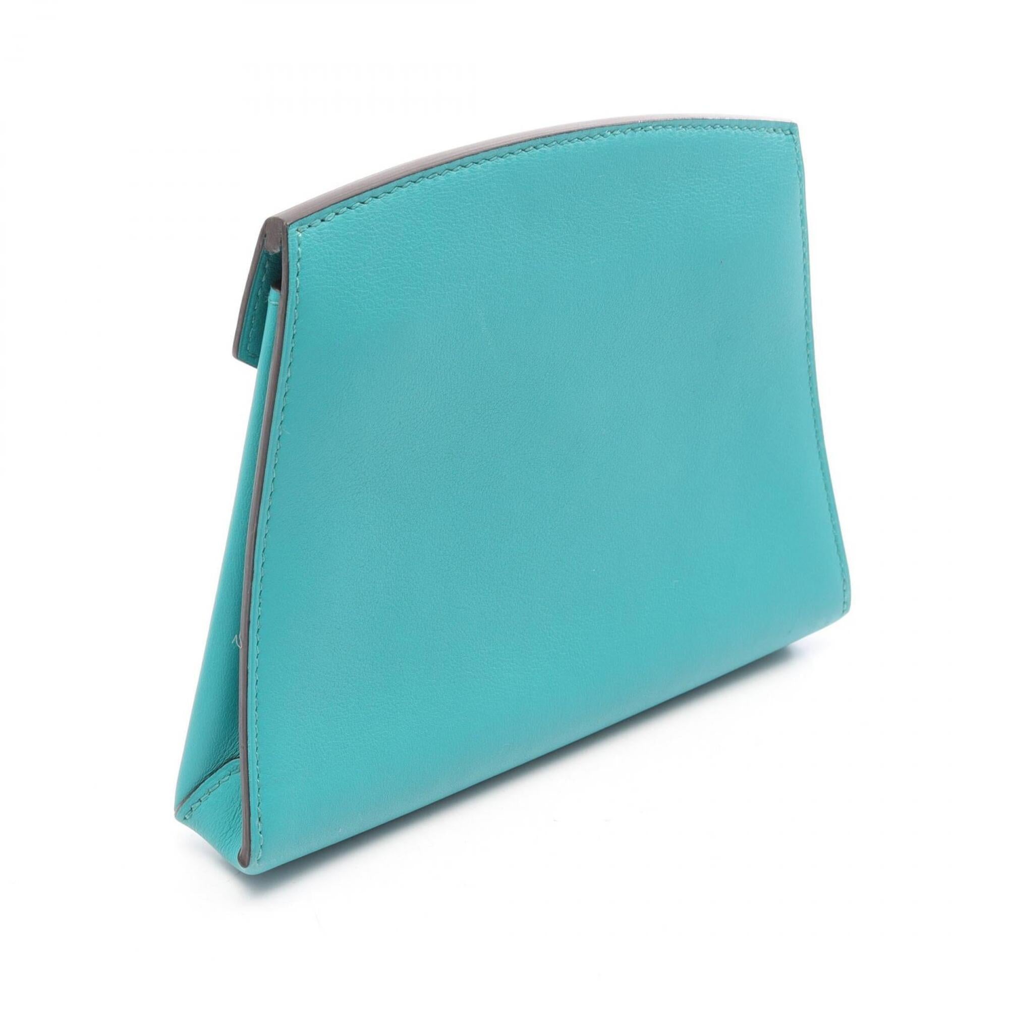 Hermes Green Lime Yellow Swift Leather Chevre Leather Pouch (Pre-Owned)