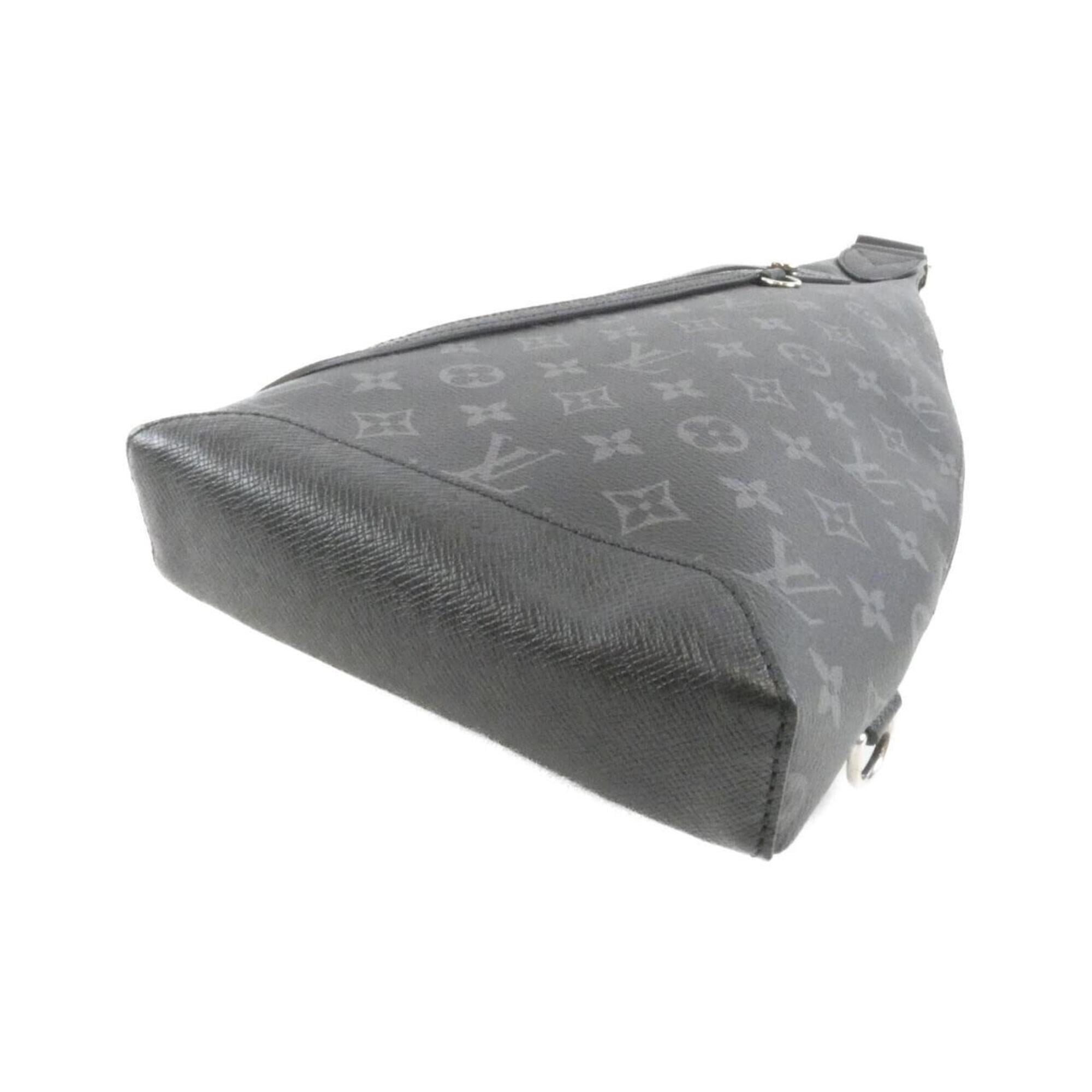 Louis Vuitton Black Coated Canvas Leather Pouch Shoulder Bag (Pre-Owned)