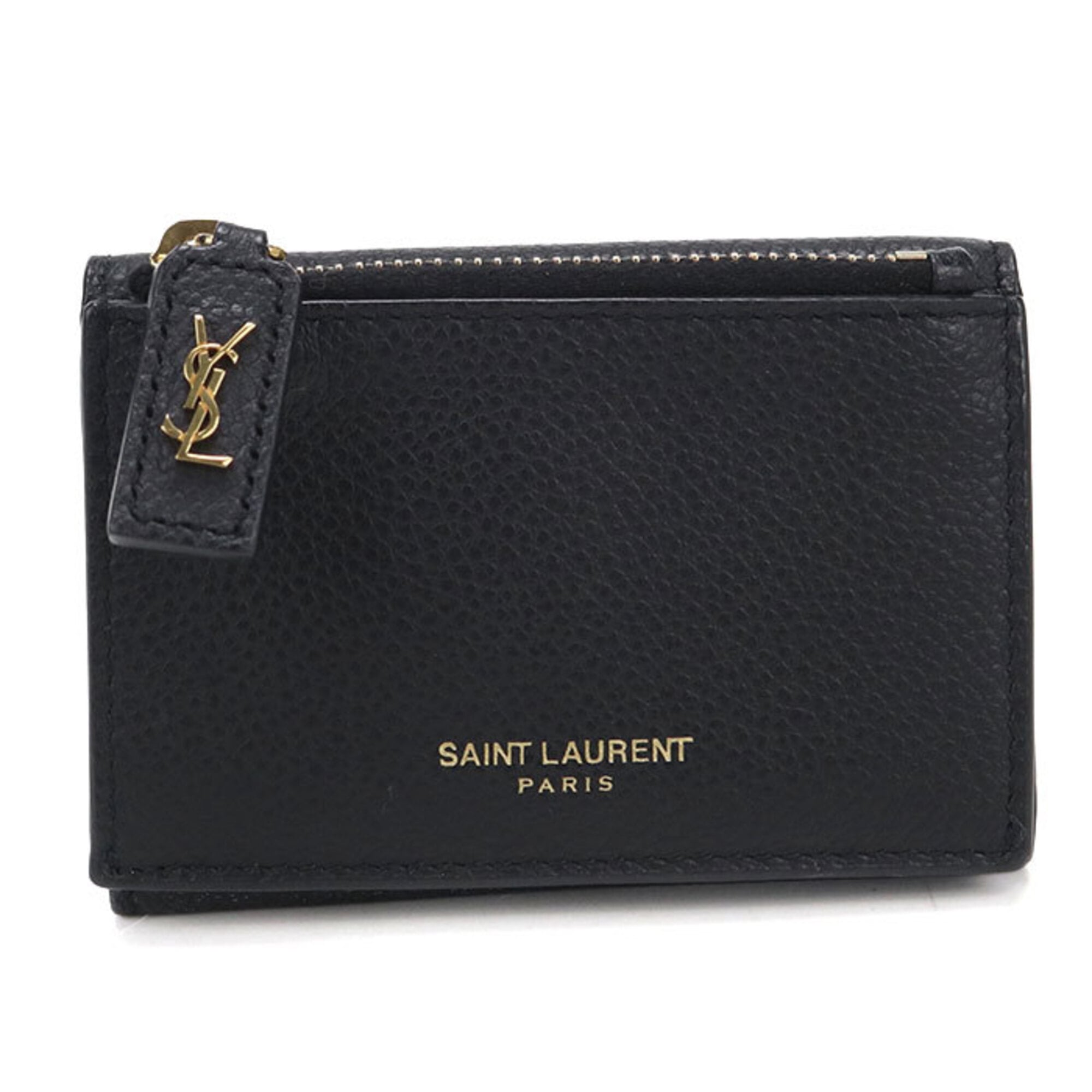 Saint Laurent Black Leather Wallet (Tri-Fold) (Pre-Owned)