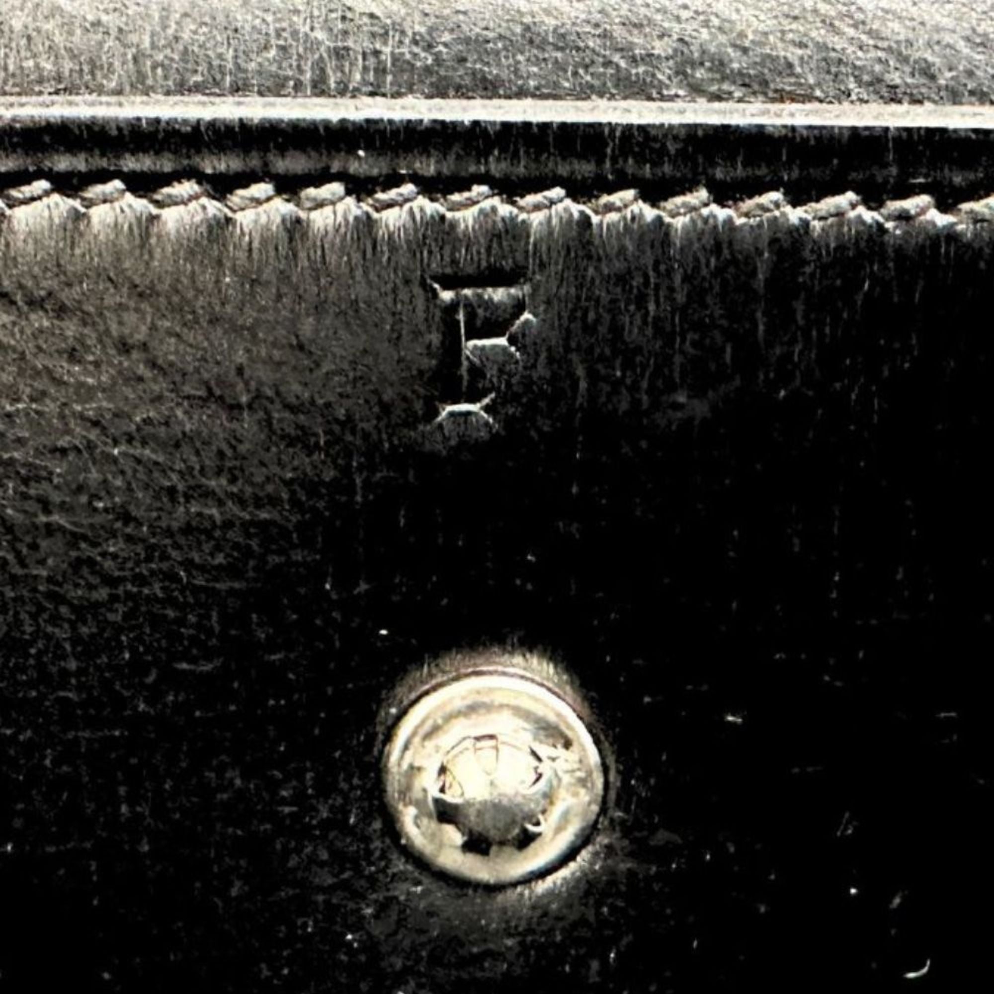 Hermes Black Box Calf Leather Handbag (Pre-Owned)