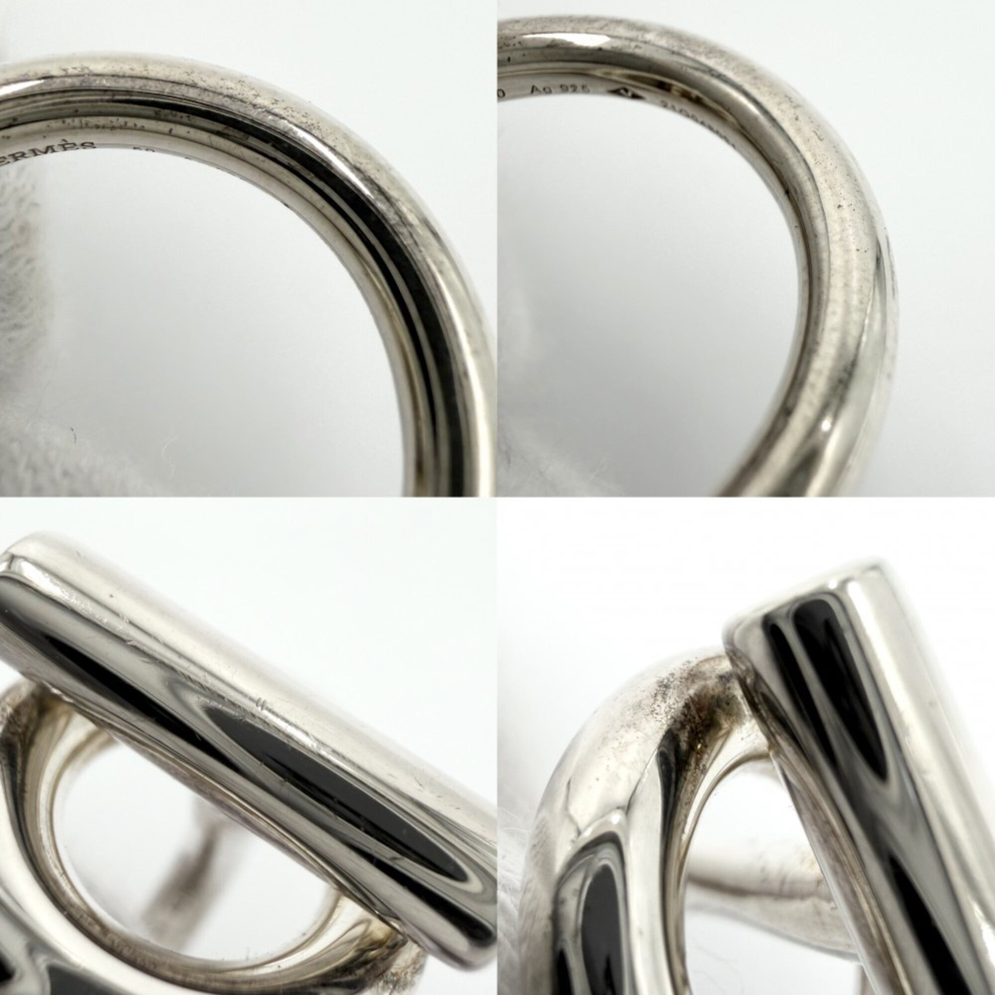 Hermes Silver 925 Band Ring (Pre-Owned)