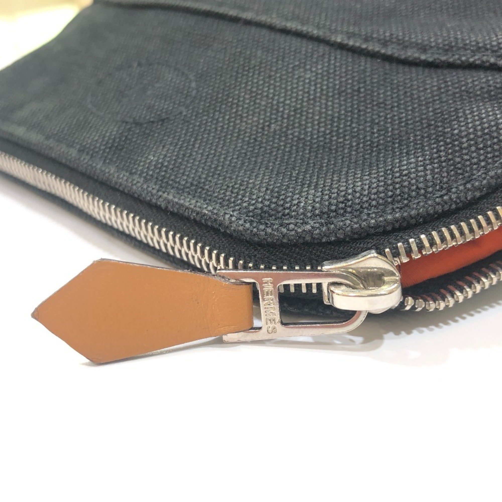 Hermes Bolide Black Canvas Pouch (Pre-Owned)