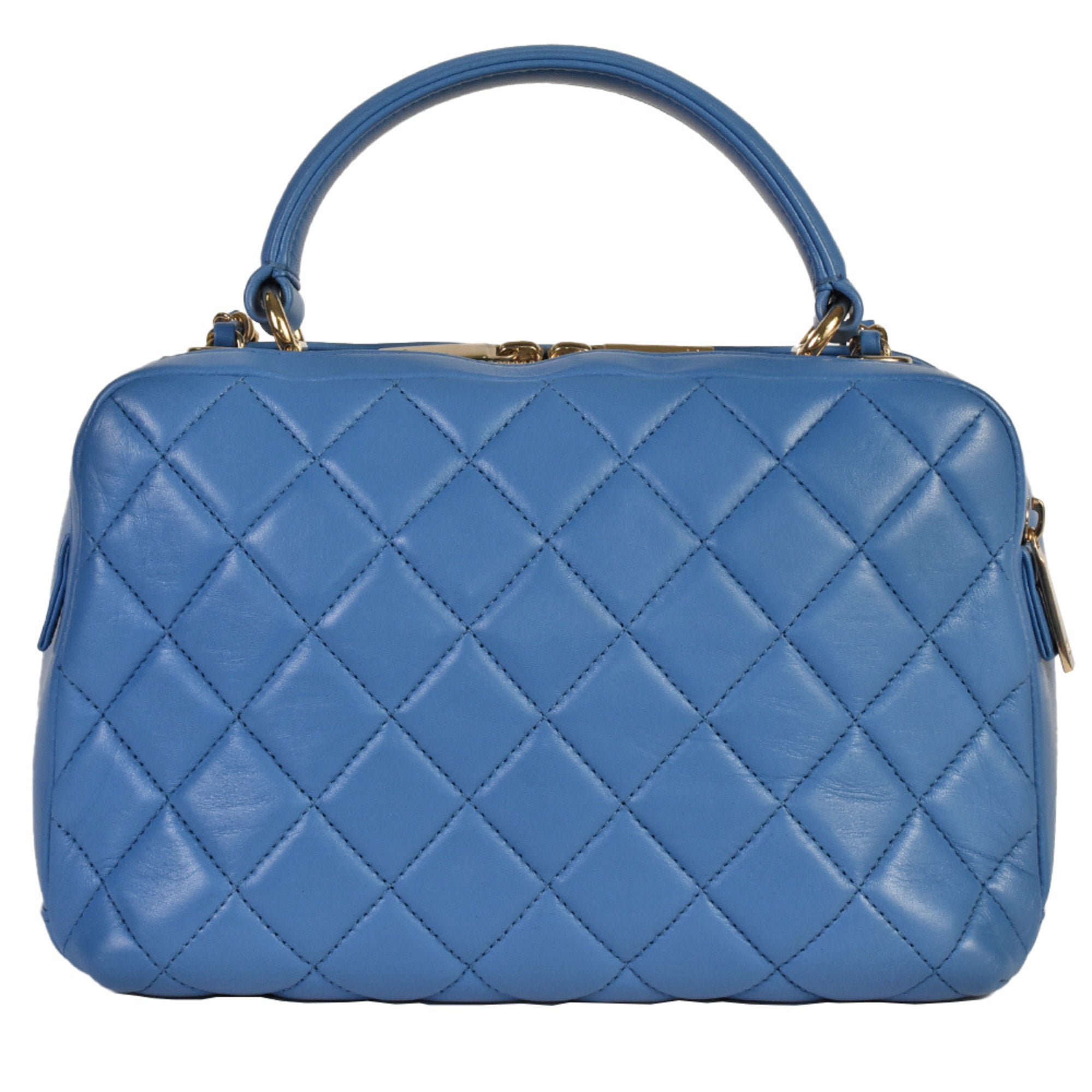 Chanel Blue Suede Handbag Shoulder Bag (Pre-Owned)