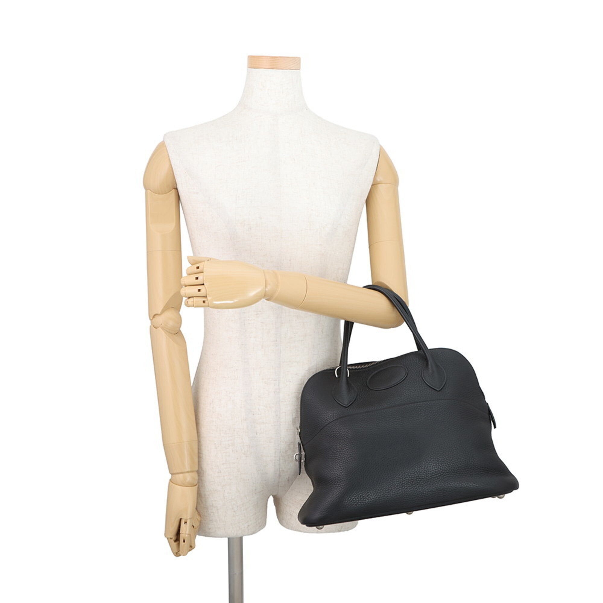 Hermes Bolide Black Taurillon Clemence Leather Handbag (Pre-Owned)
